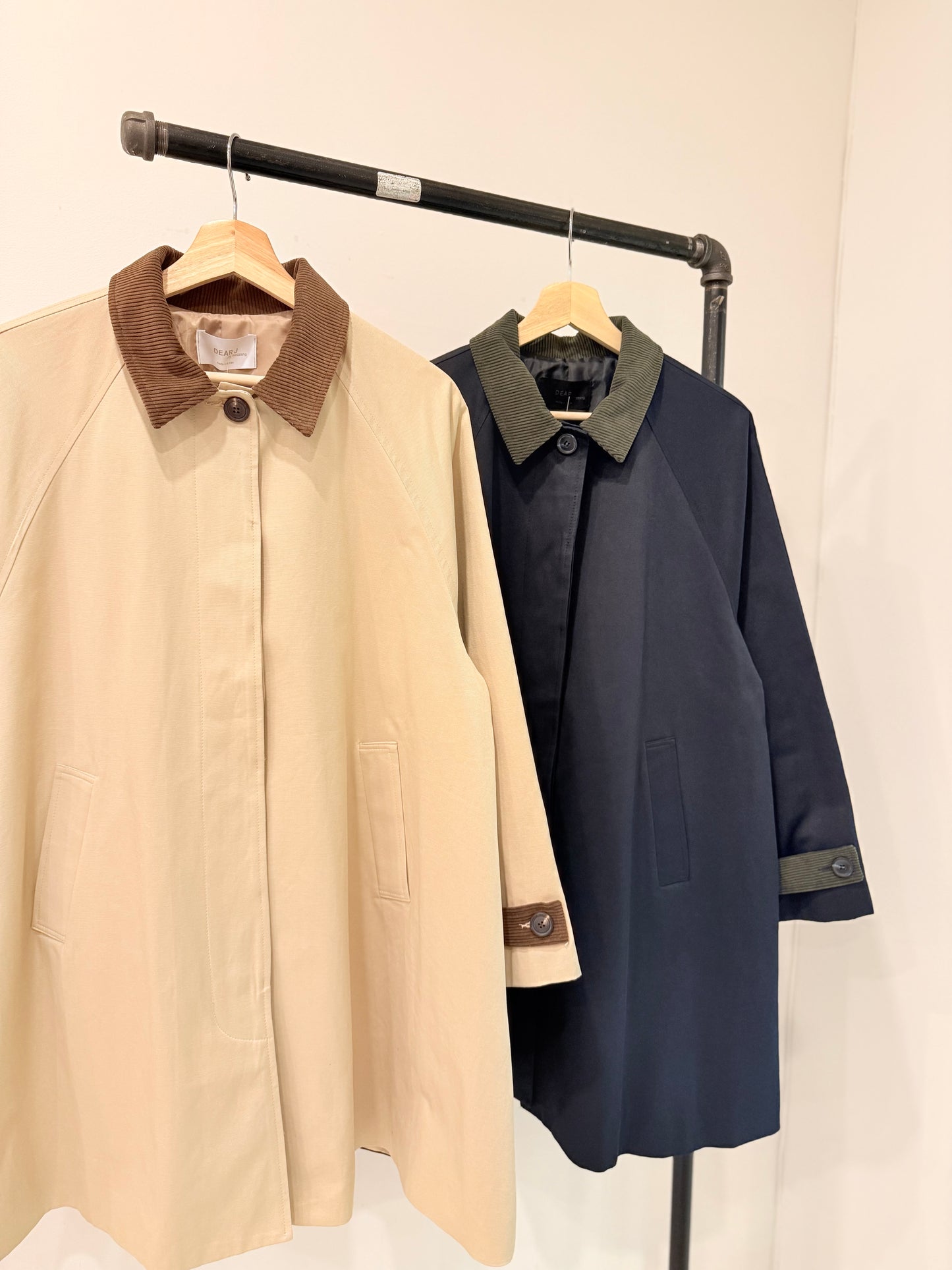 BEADA Corduroy collar trench coat