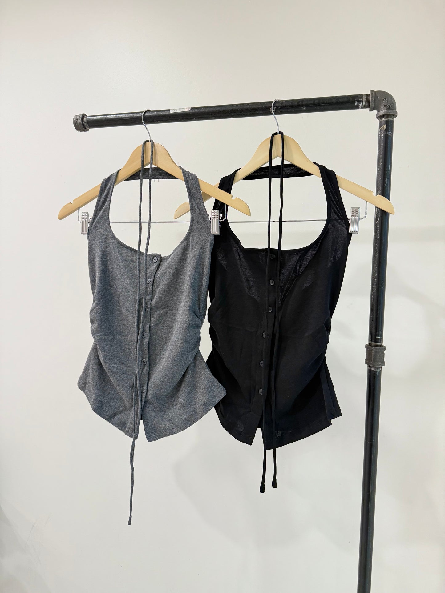 TANLEY Button-up halter top