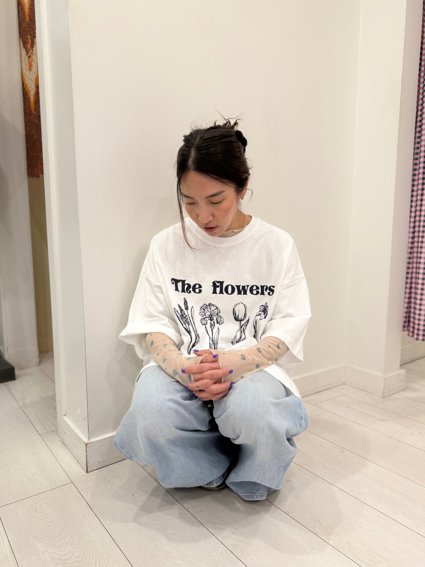 LIREN Floral mesh top