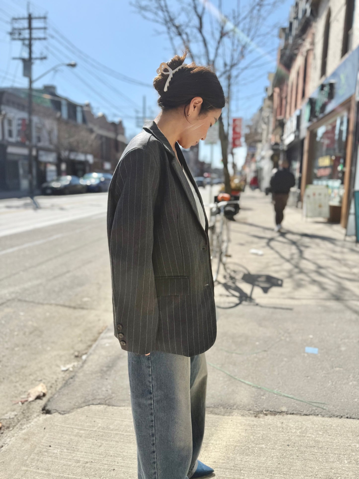 PATZO Oversized stripe blazer