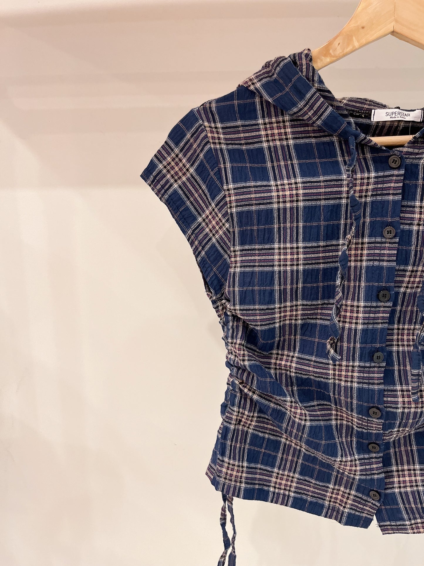 PERTY Plaid hoodie shirt