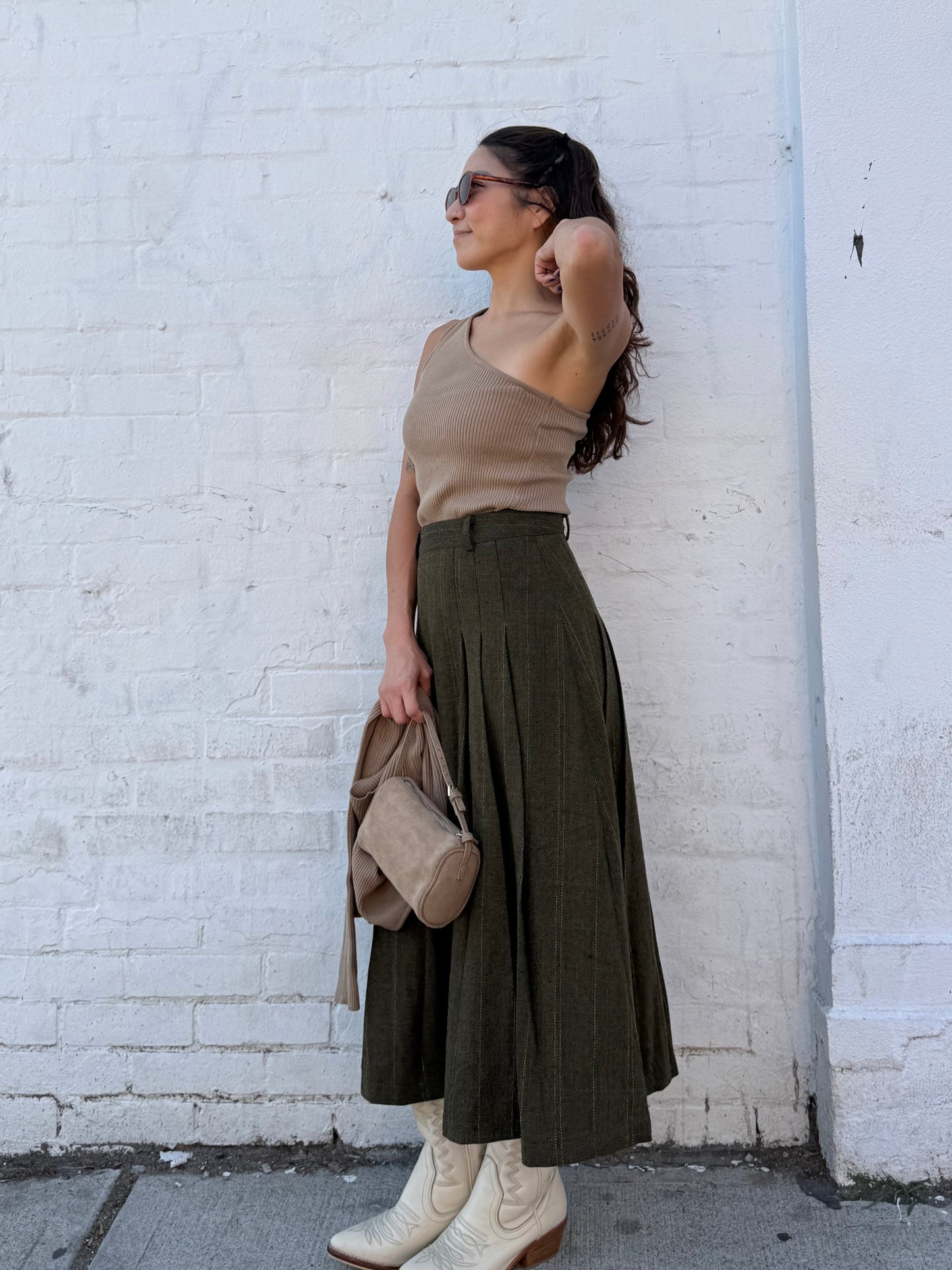 KEY Tiny suede bag