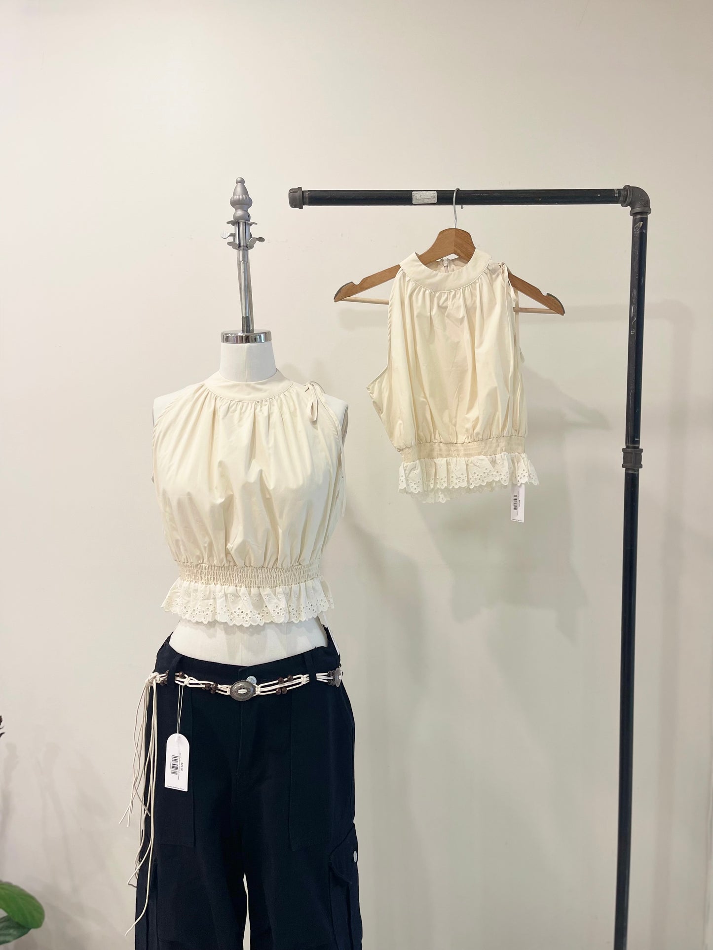 NADIA Ruffled halter blouse