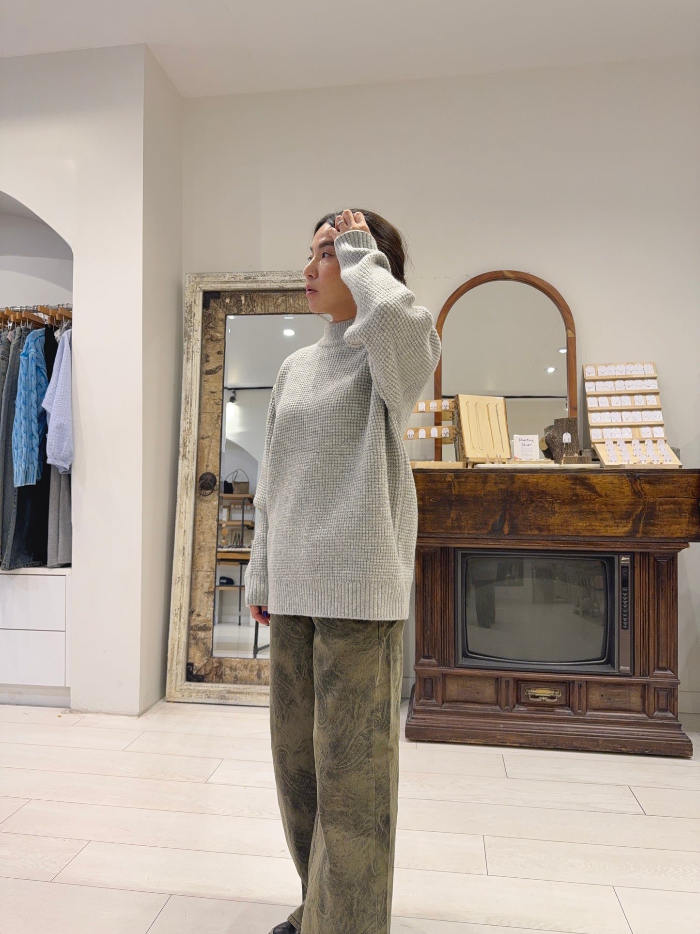 AISLE High-neck waffle knit