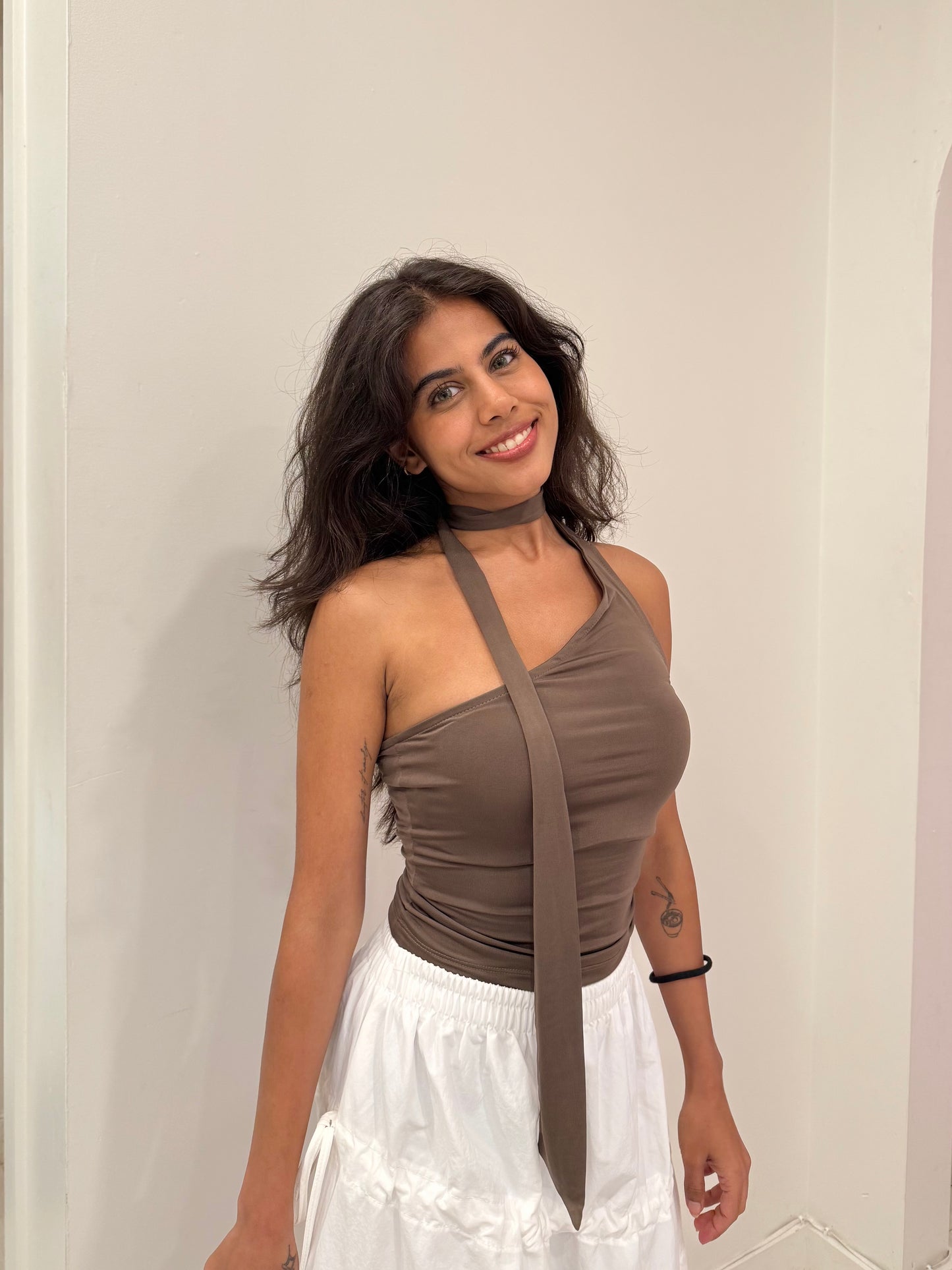 ZAMO One shoulder choker top