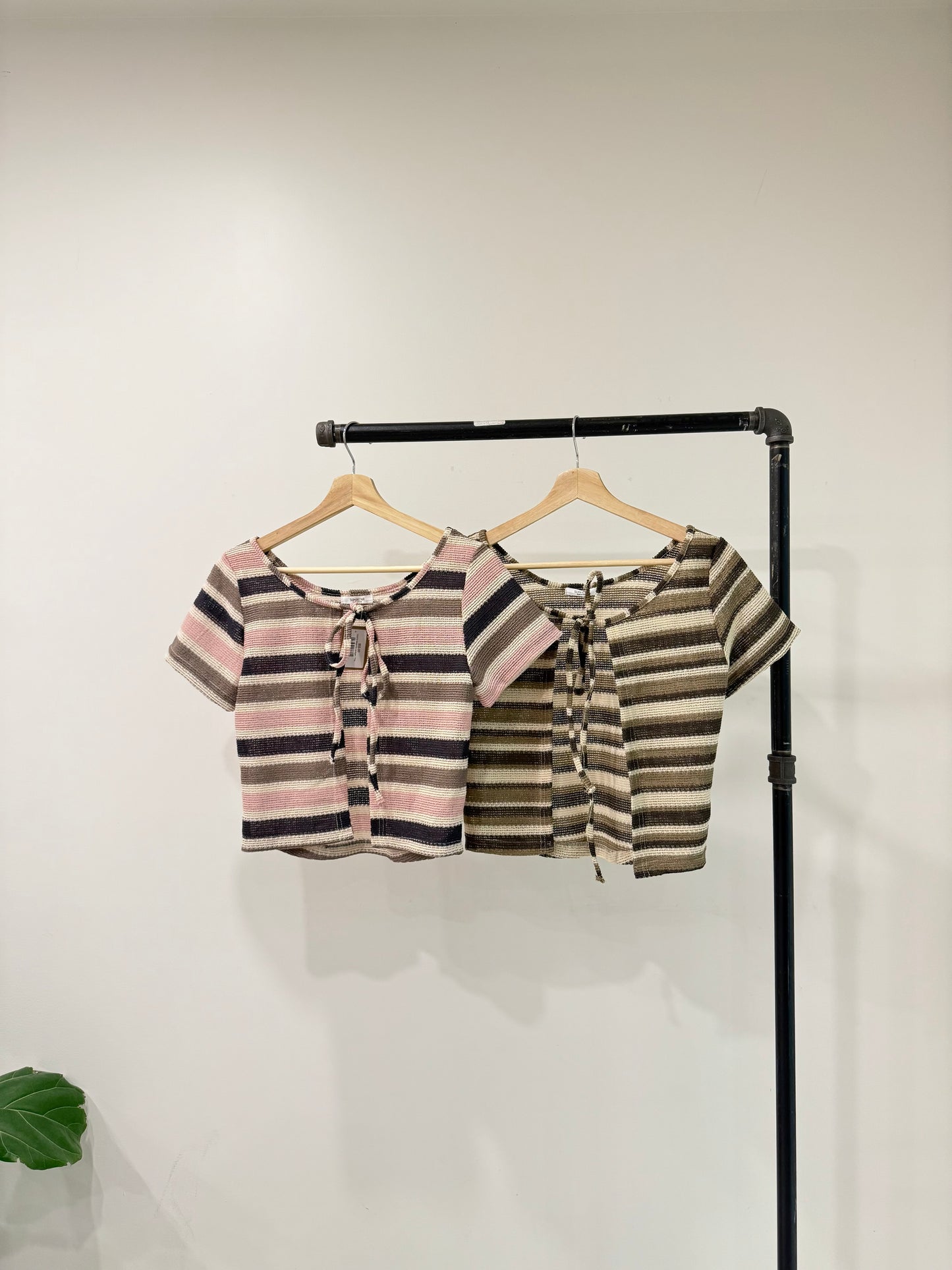 FANTO Stripe tie cardigan