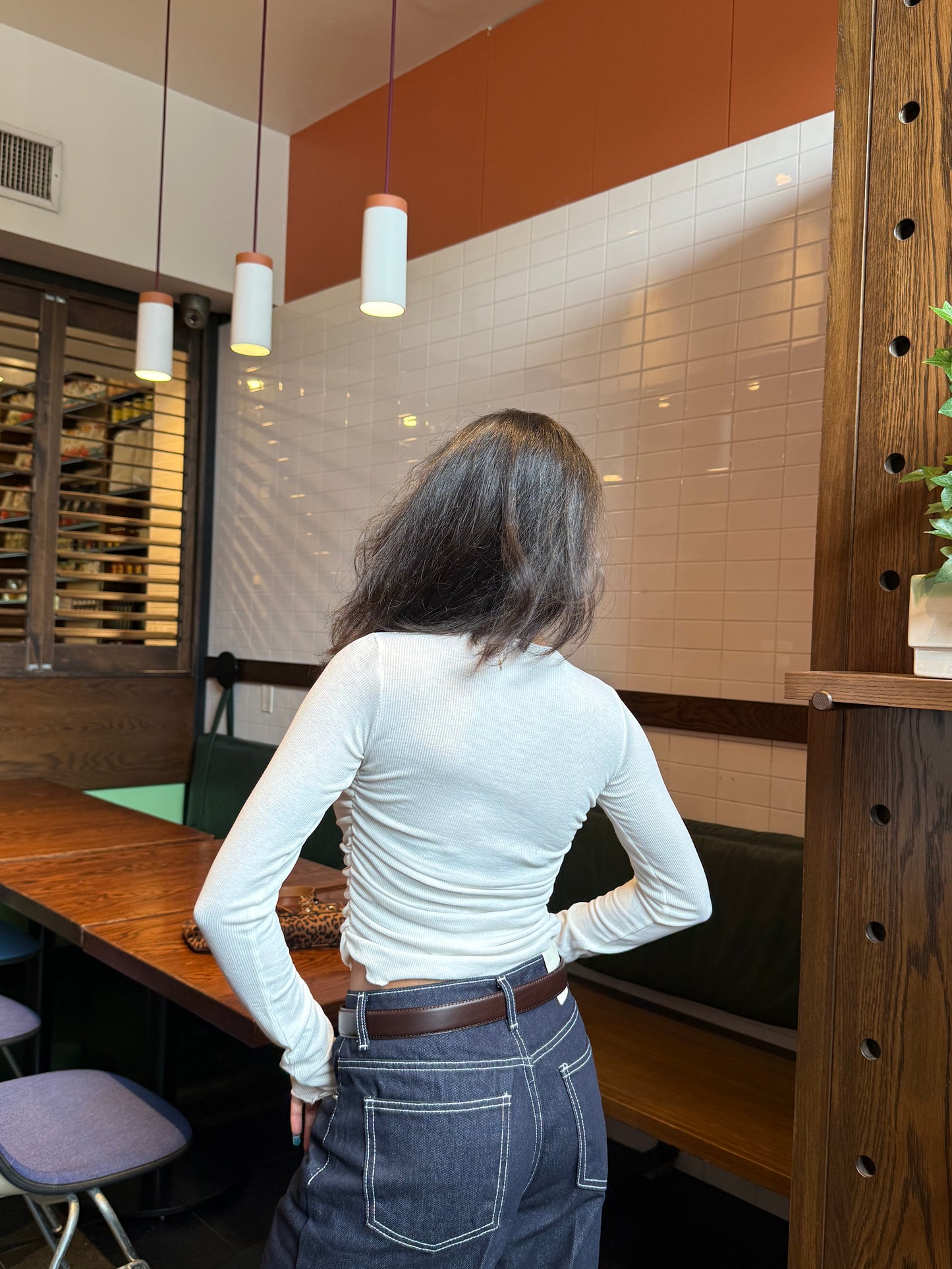 HOTO Ruched button-up top