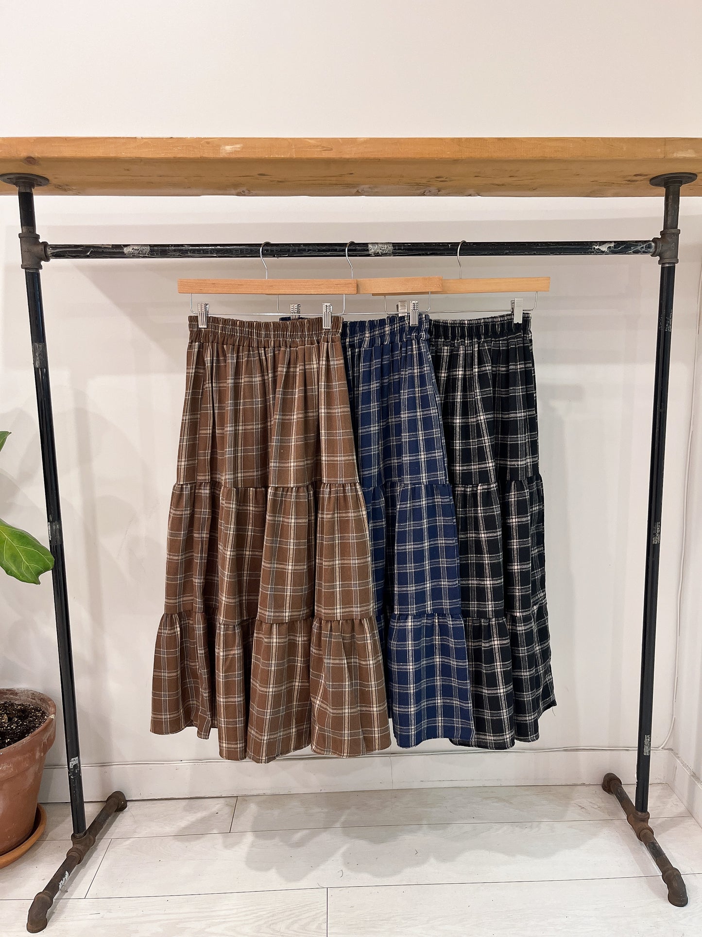 PASHA Plaid maxi skirt