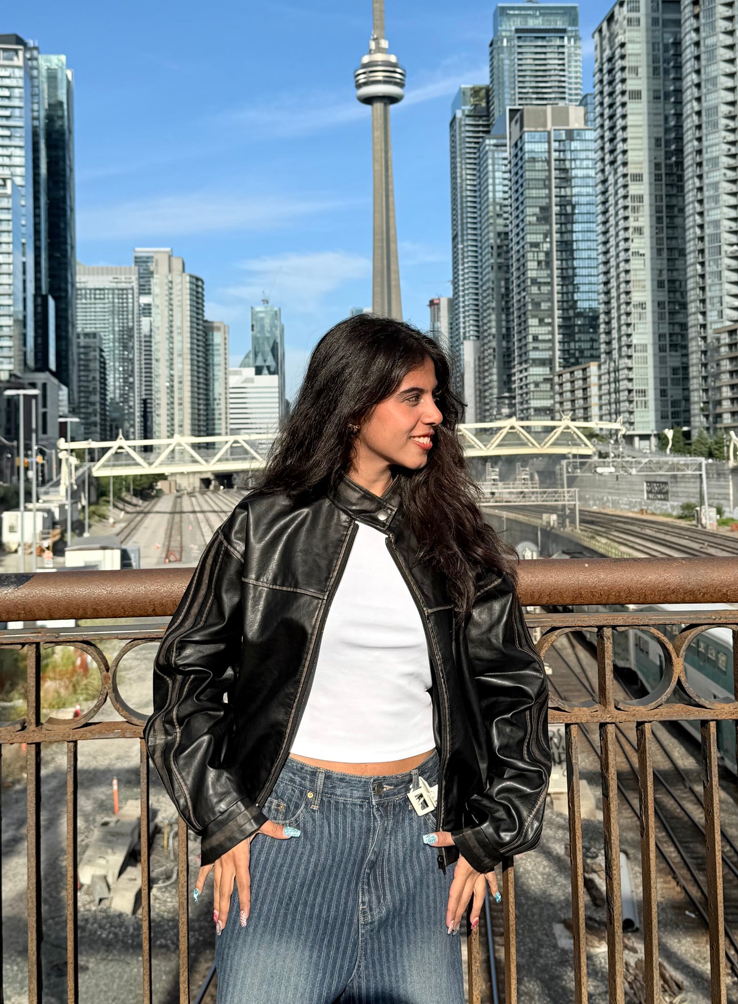 DAM Leather bomber jacket