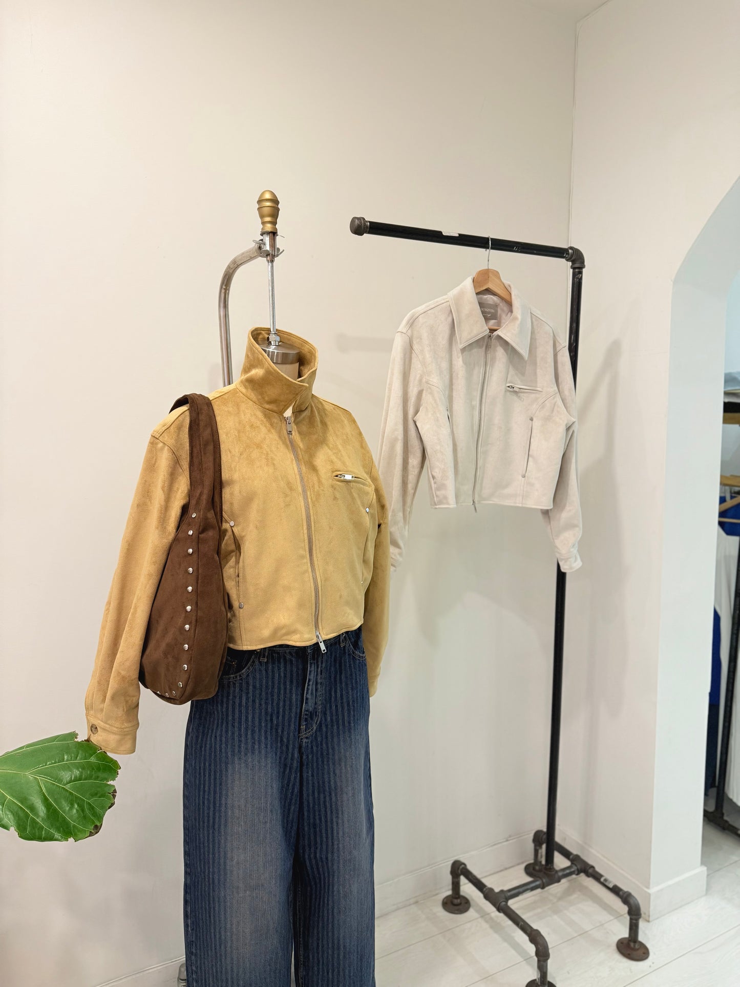 WHY Suede bomber jacket