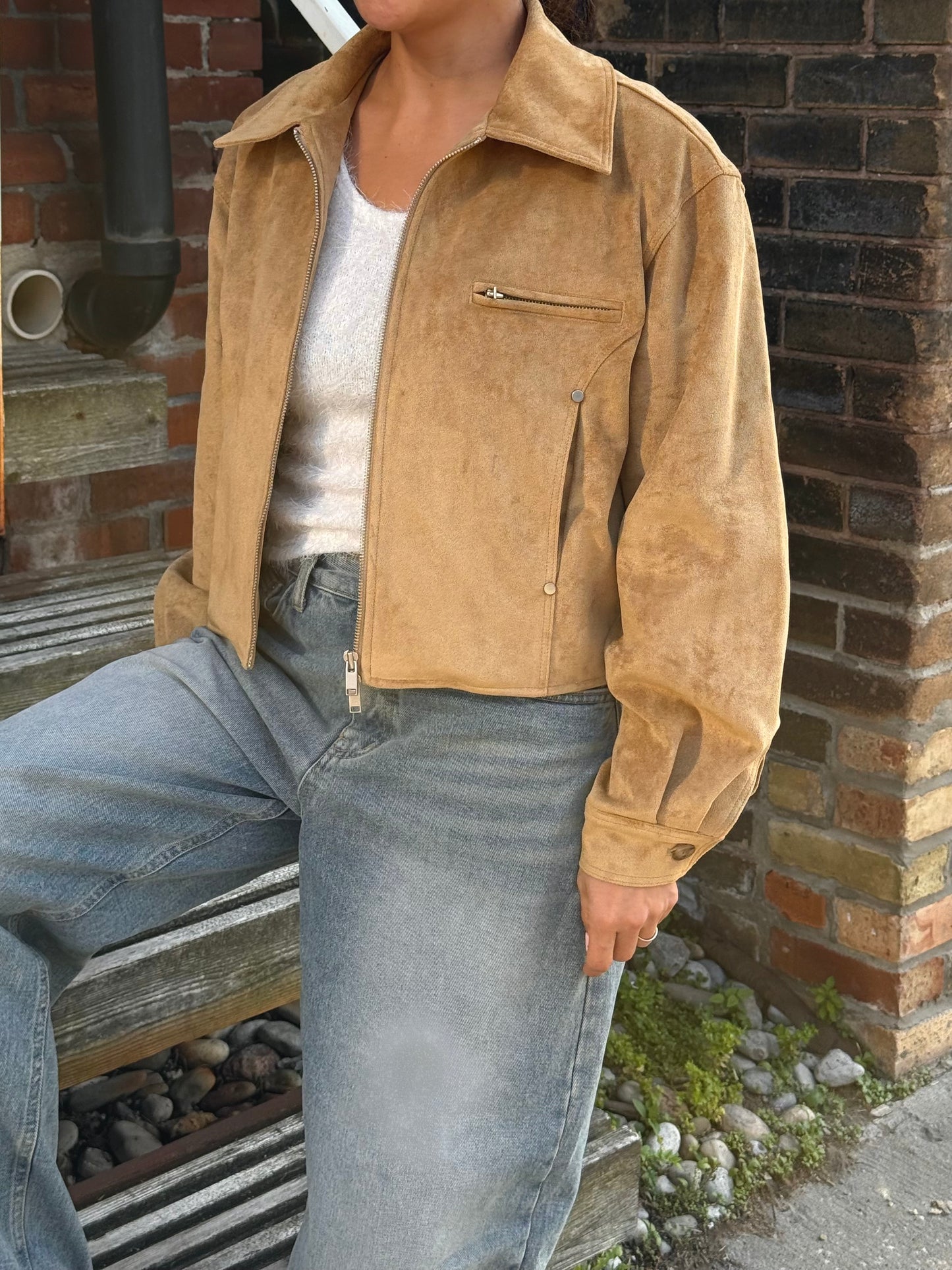 WHY Suede bomber jacket