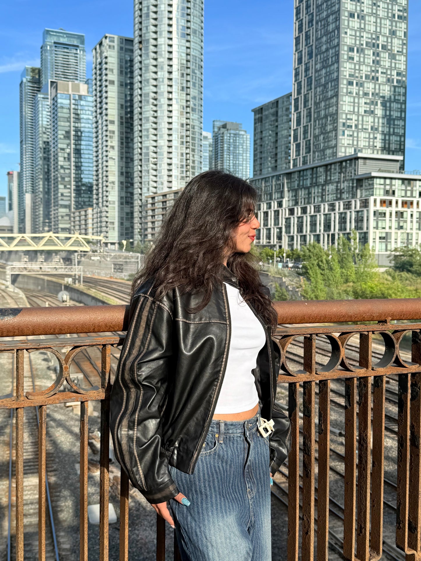 DAM Leather bomber jacket