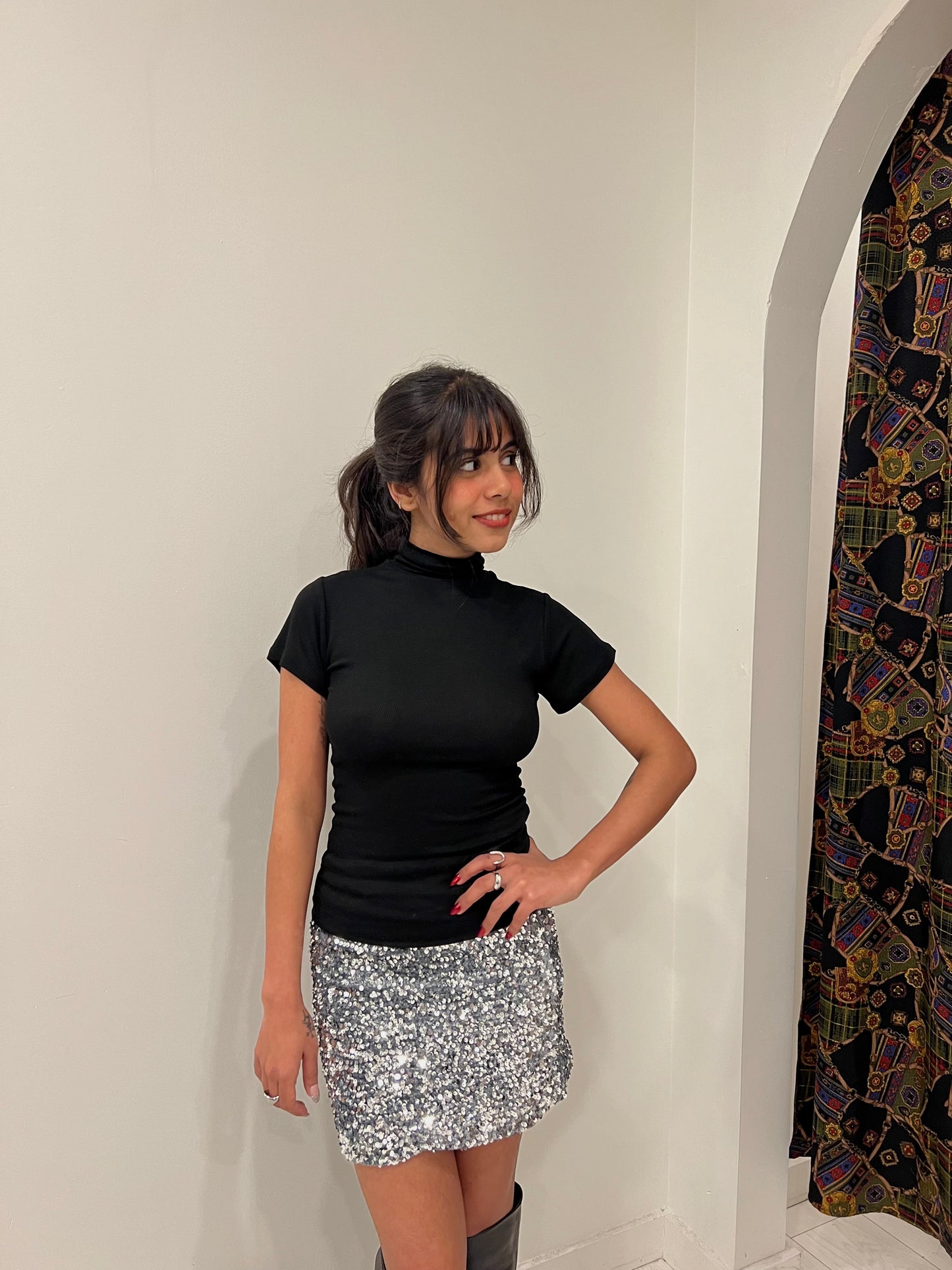 TWINKLE Sequin mini skirt