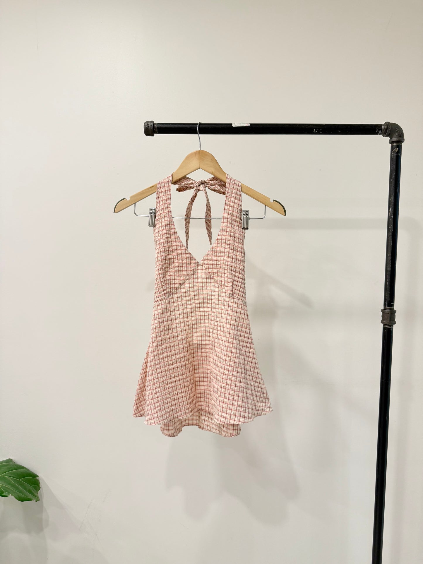 SUMMER Plaid halter shirt