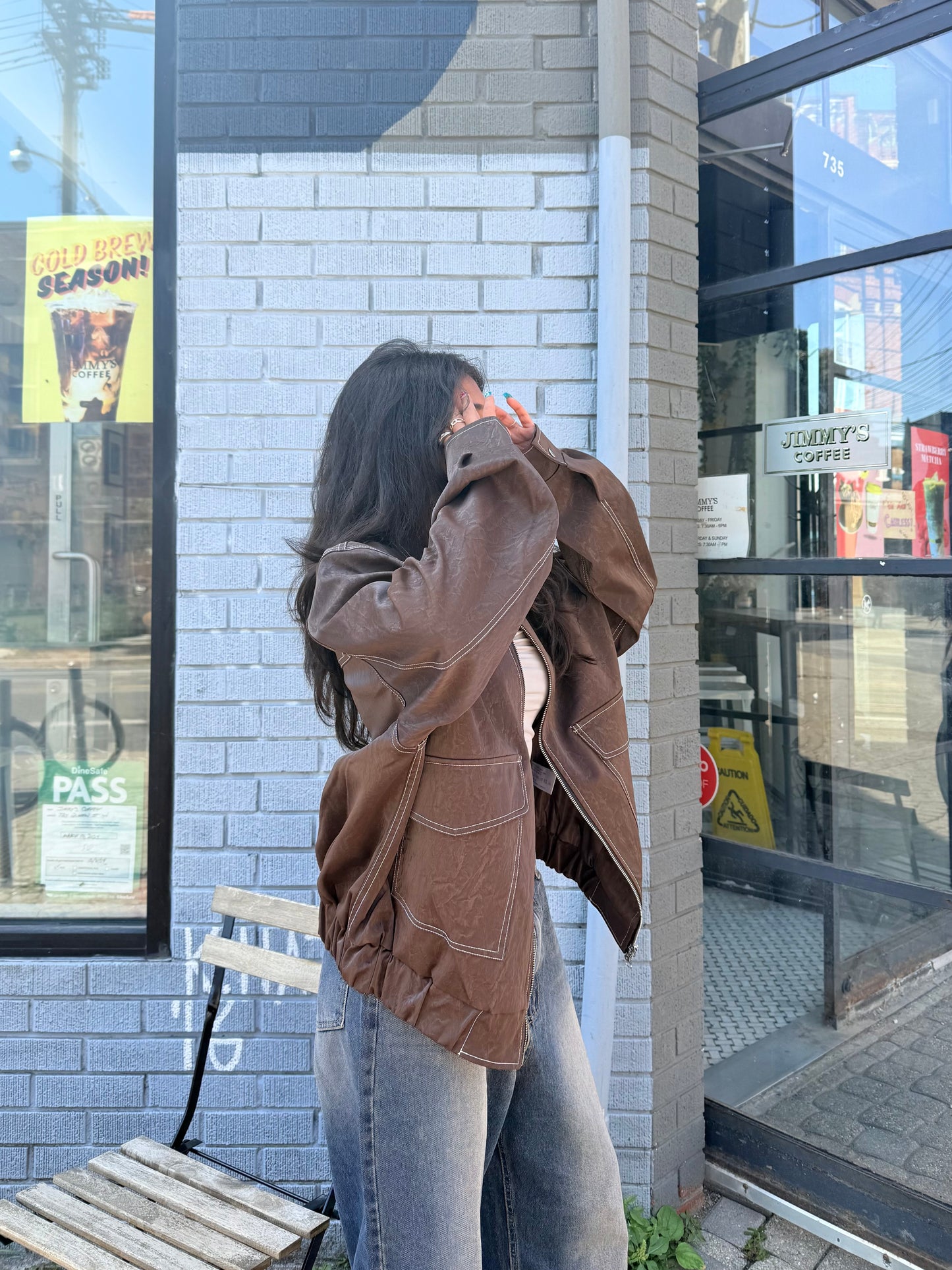 PINT Faux leather bomber