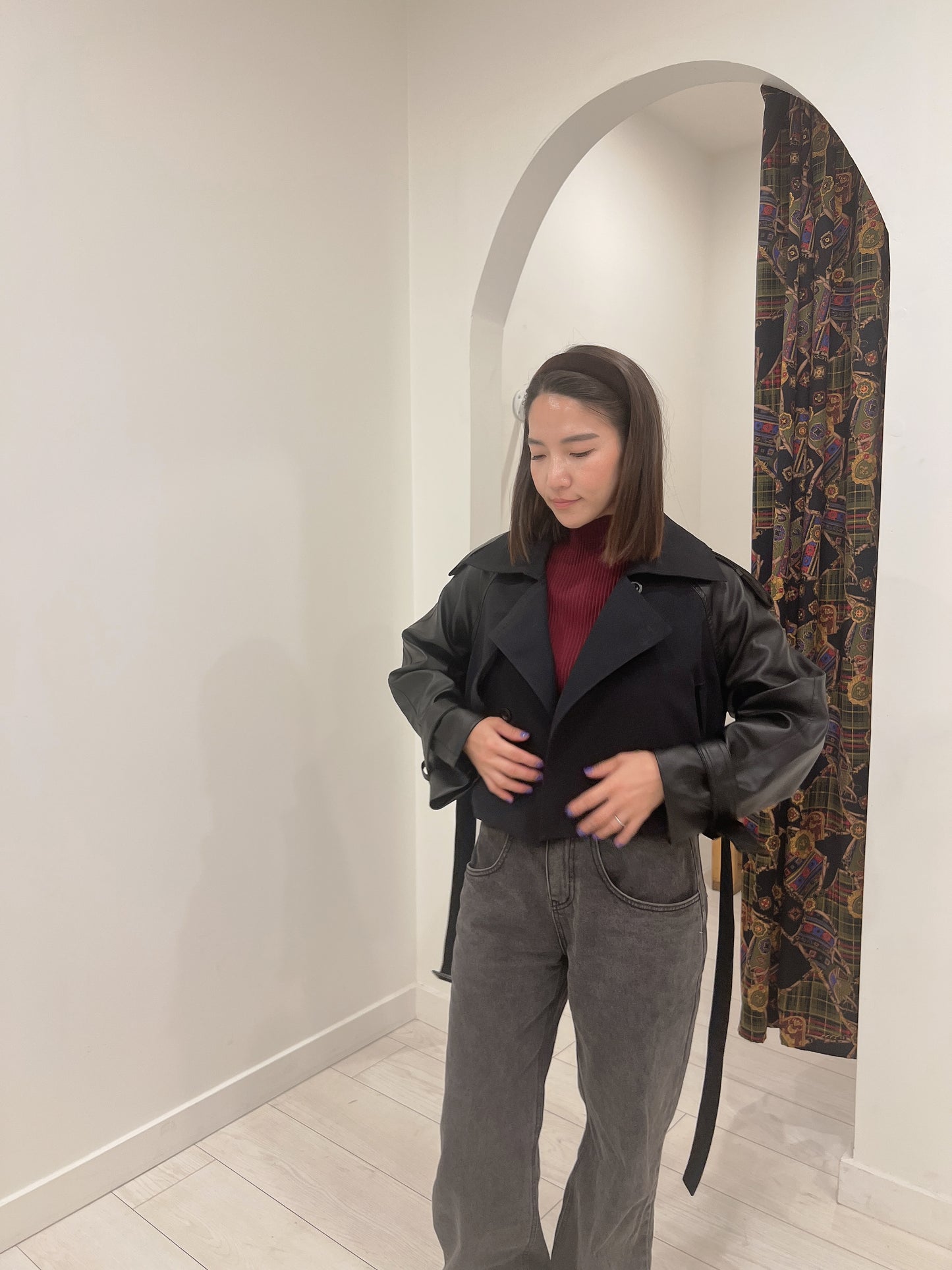 LIAN Cropped trench jacket