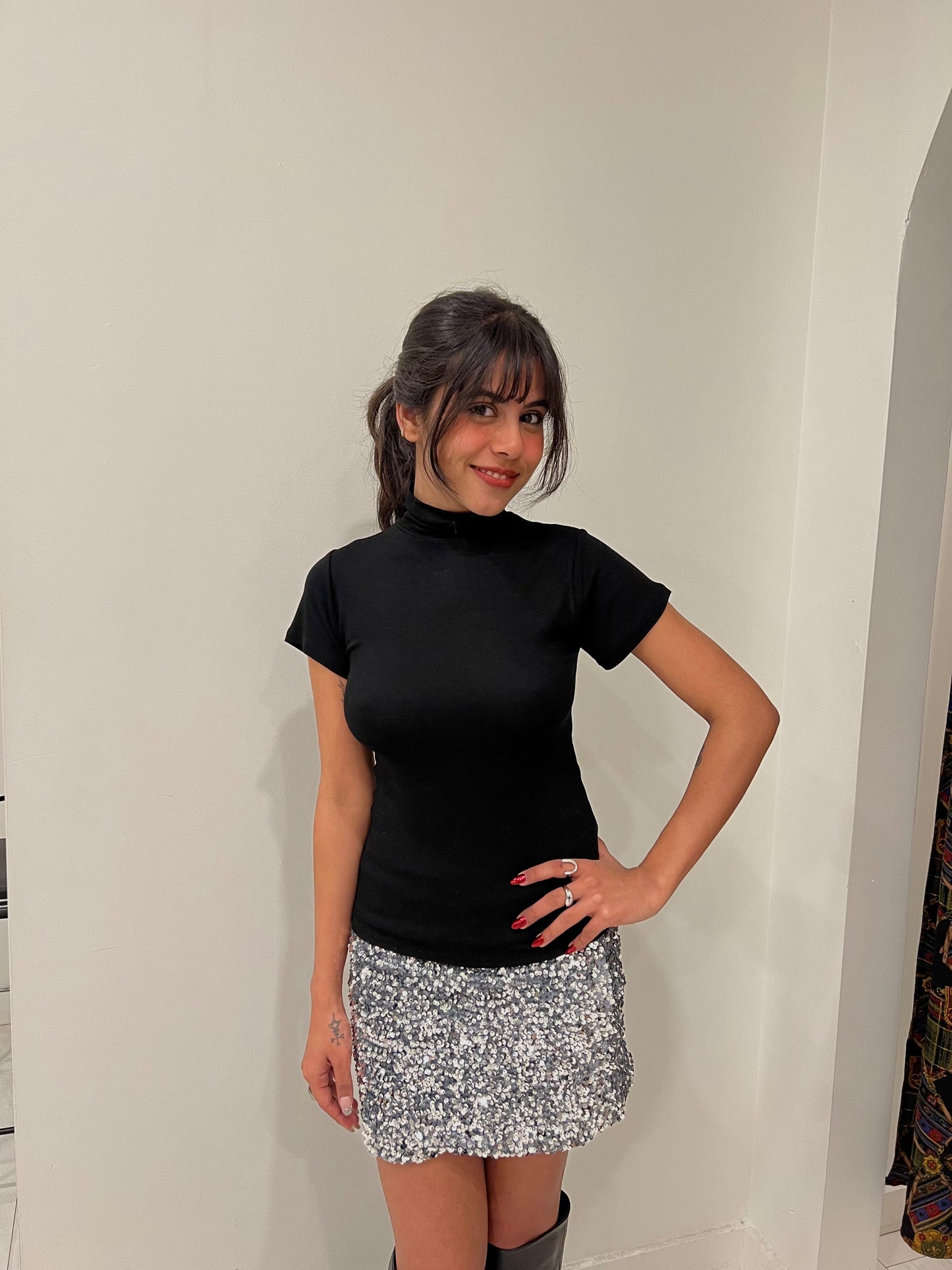 TWINKLE Sequin mini skirt