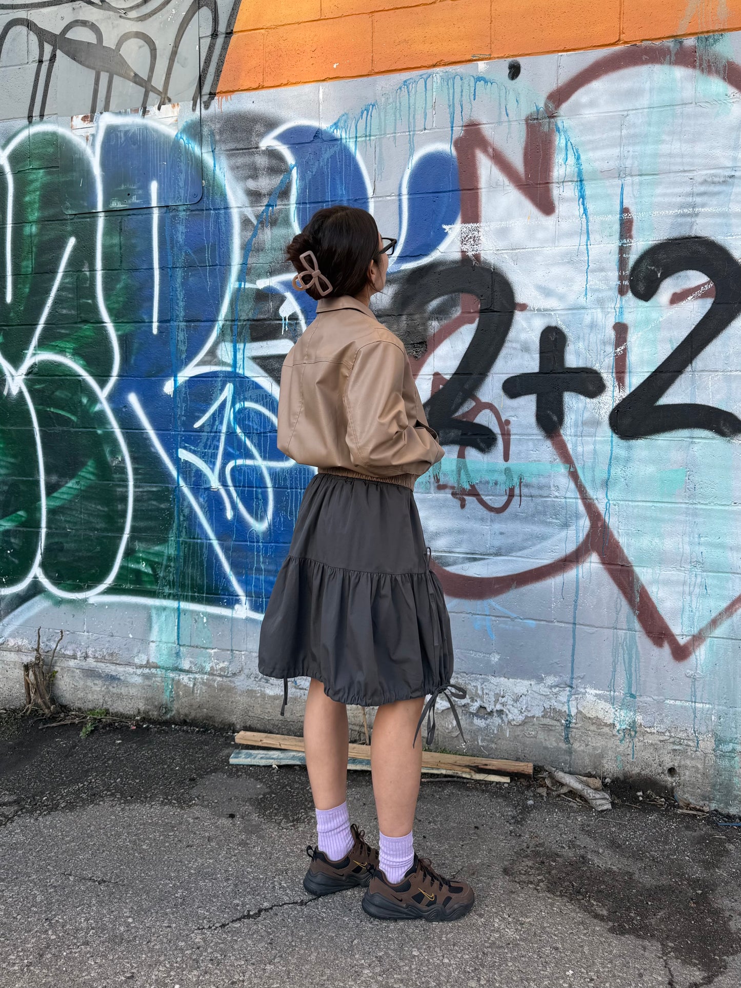 MEEN Cropped faux leather jacket