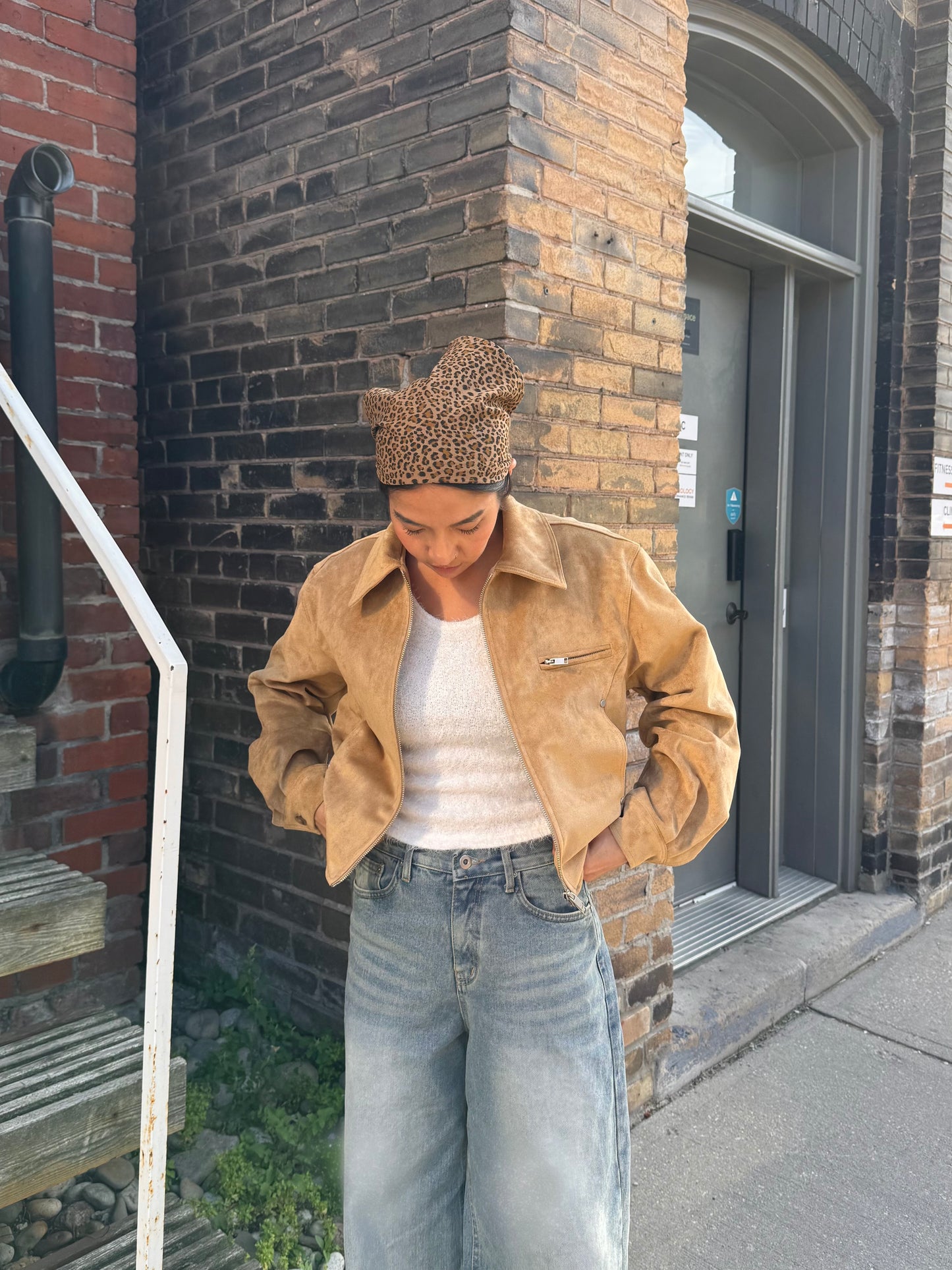 WHY Suede bomber jacket