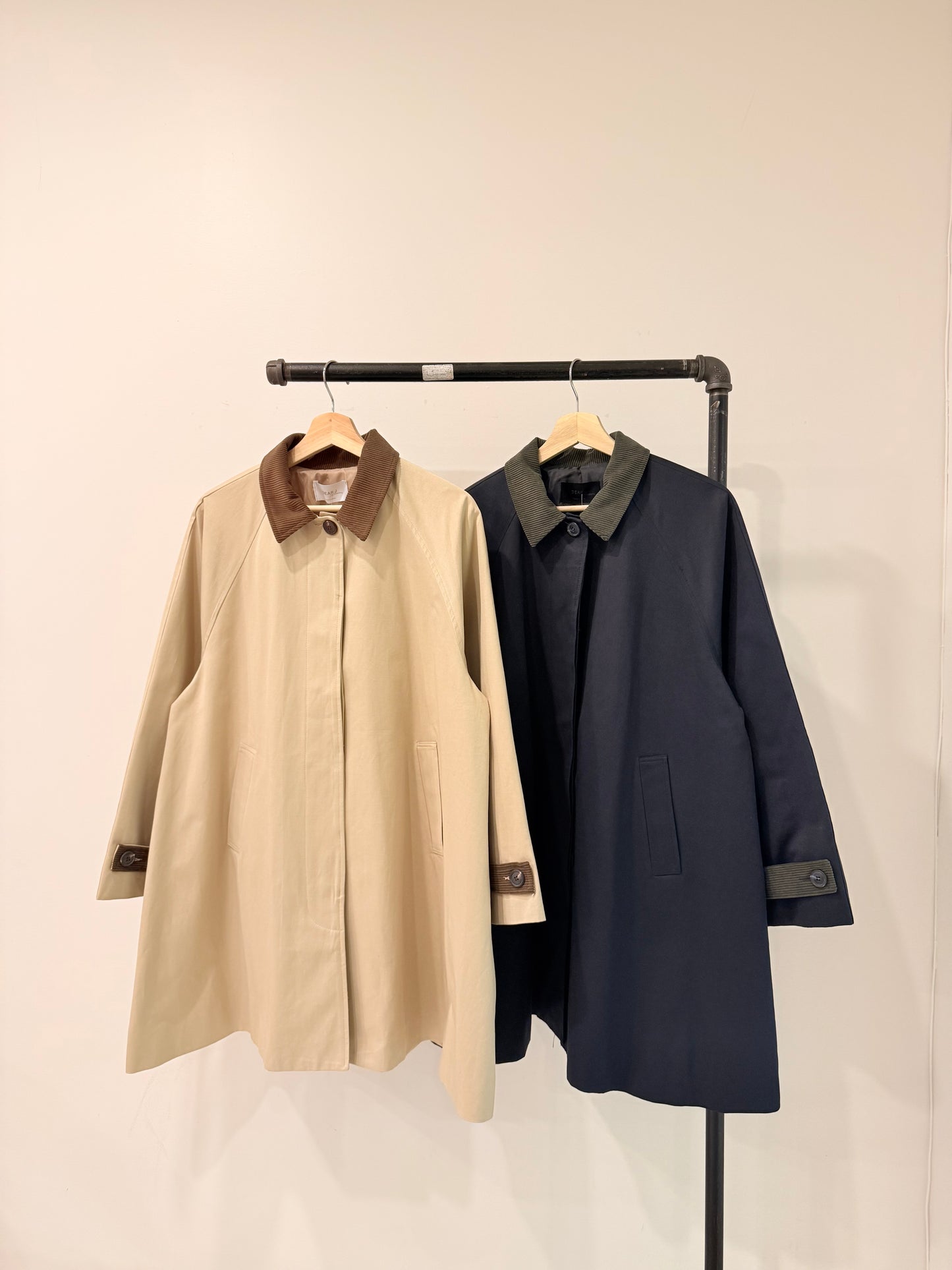 BEADA Corduroy collar trench coat