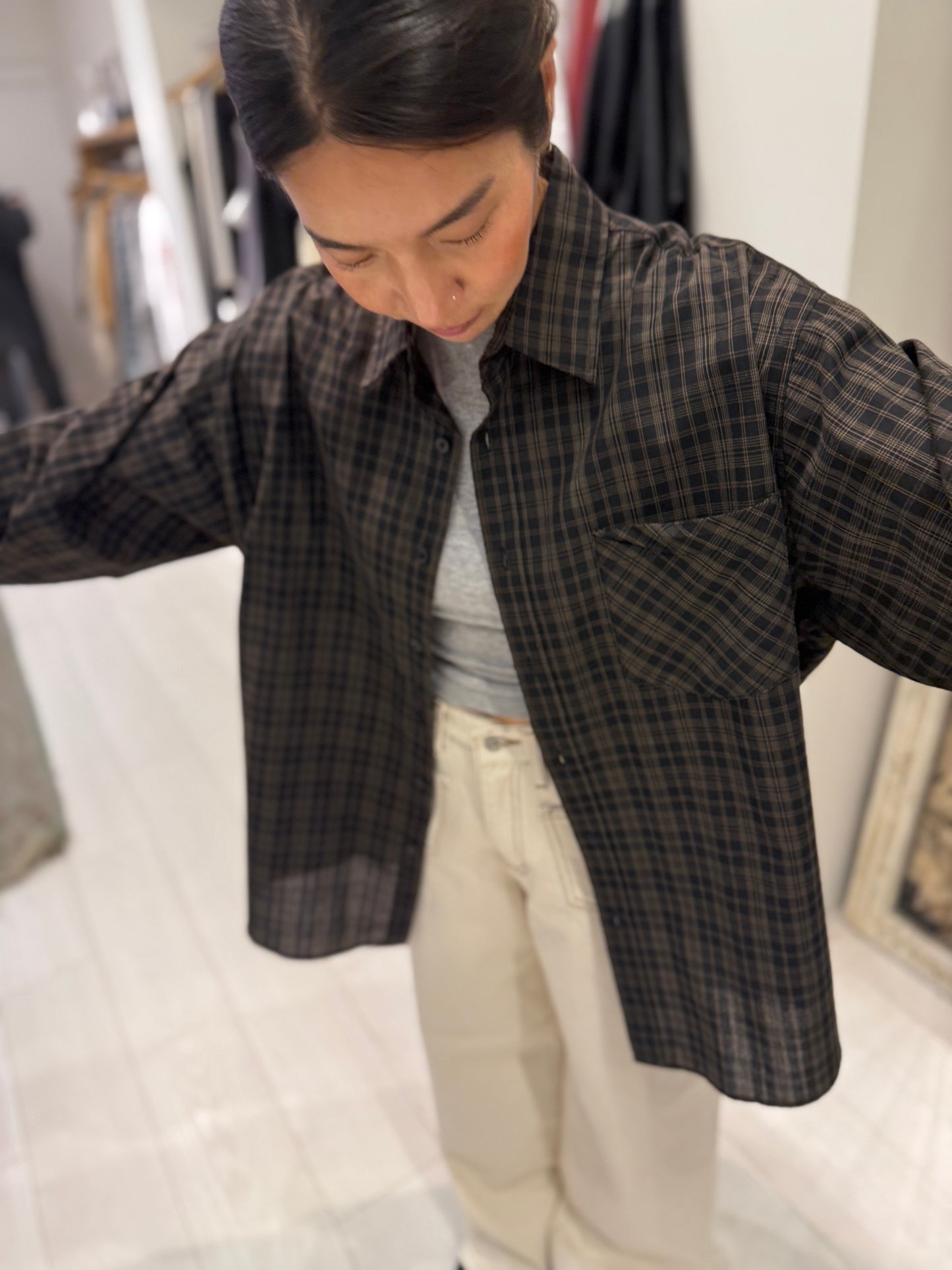 LAO Plaid oversized shirt
