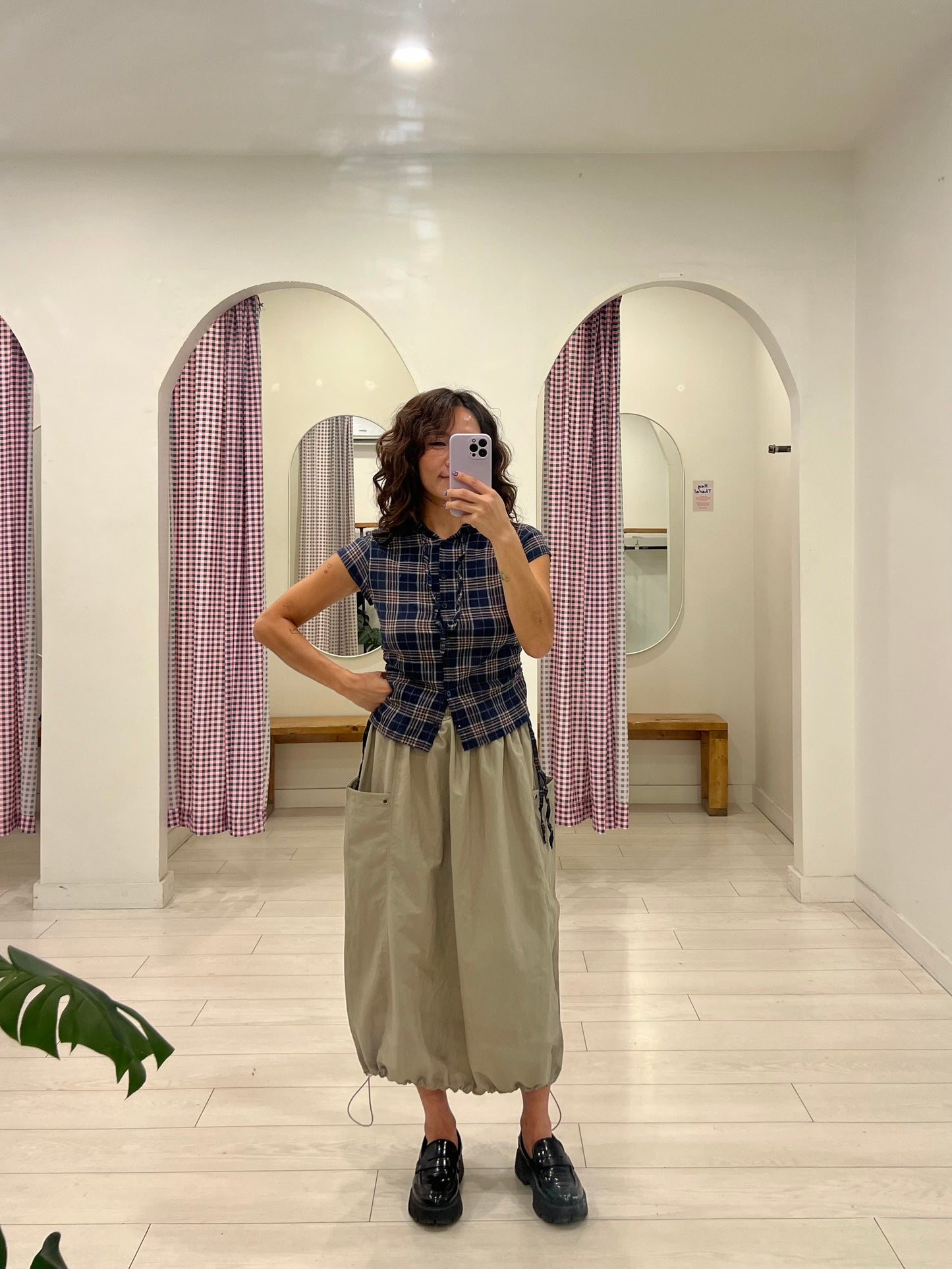 PERTY Plaid hoodie shirt