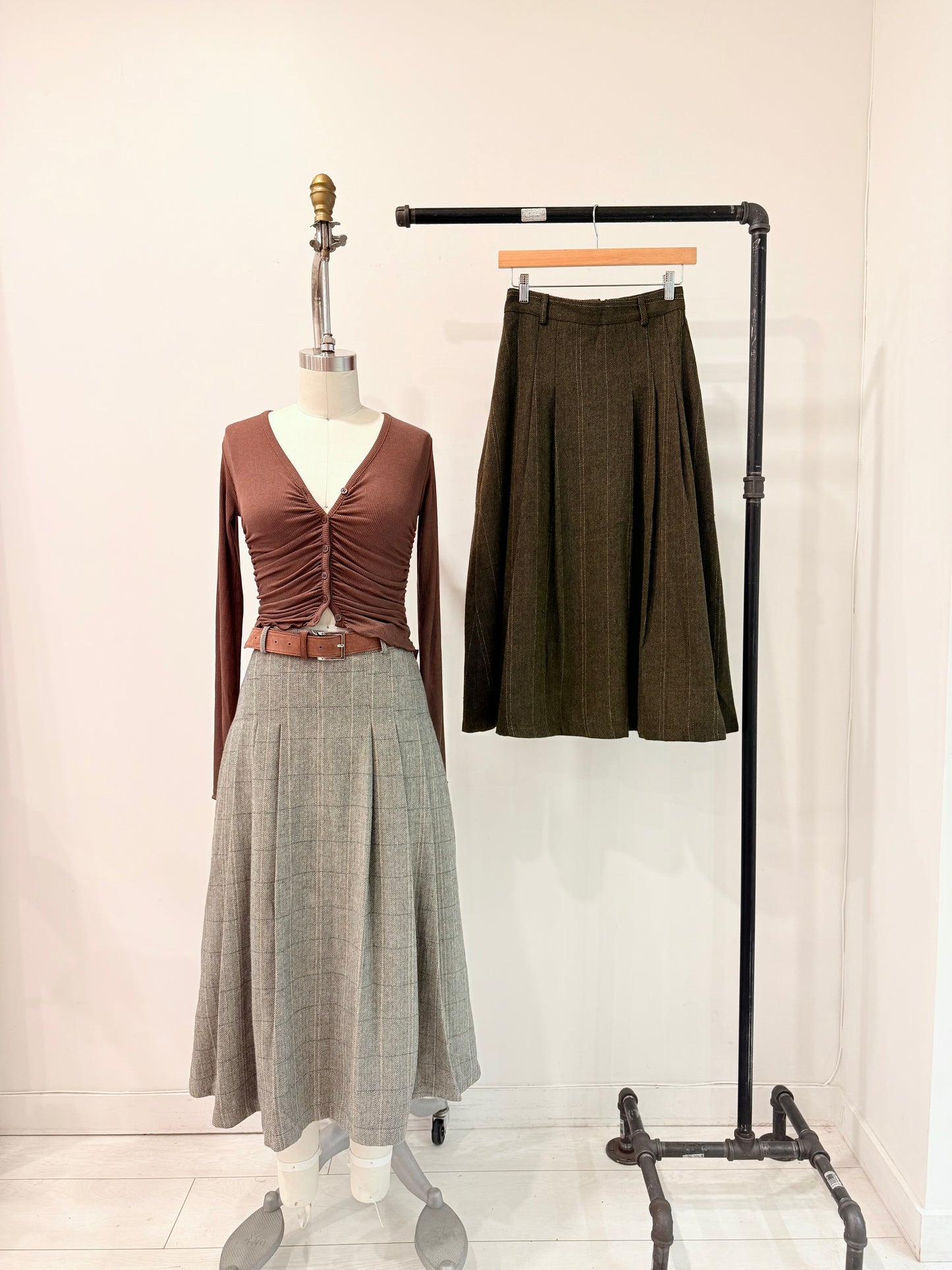 WEST Glen-plaid maxi skirt