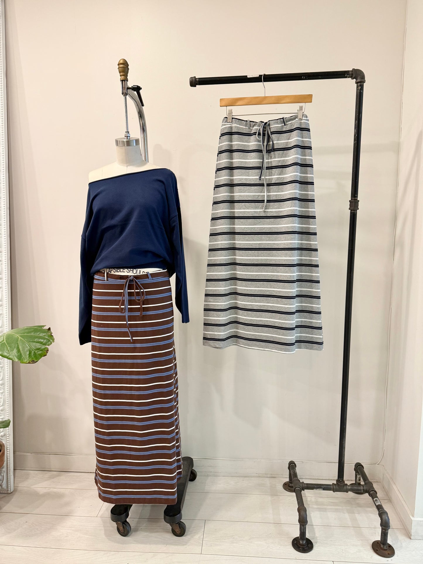 BEKEN Stripe maxi skirt
