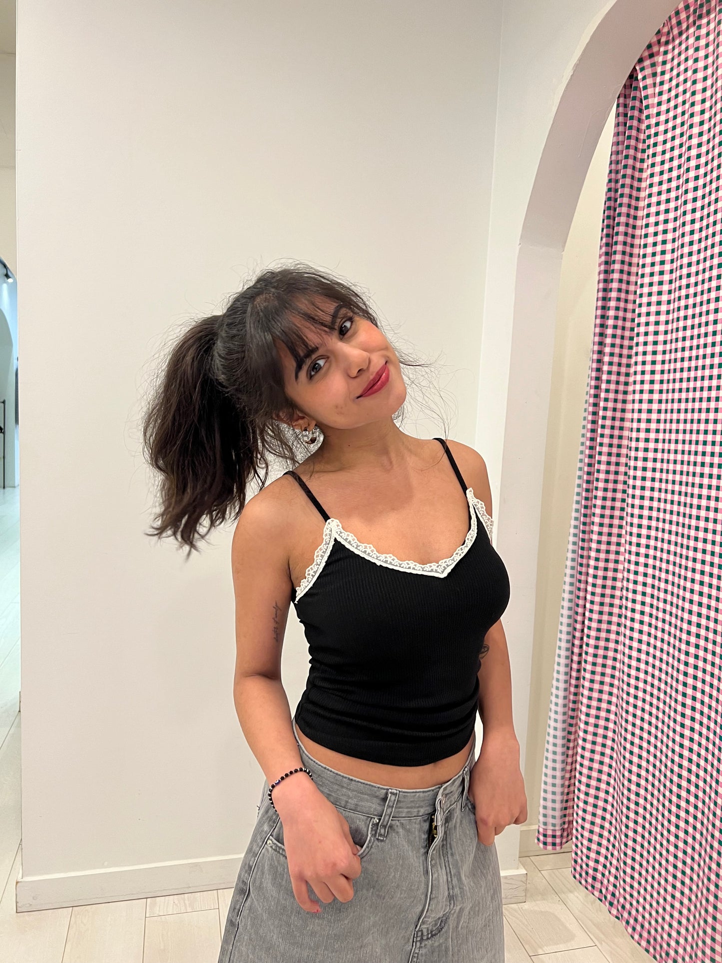 JUNJI Laced tanktop