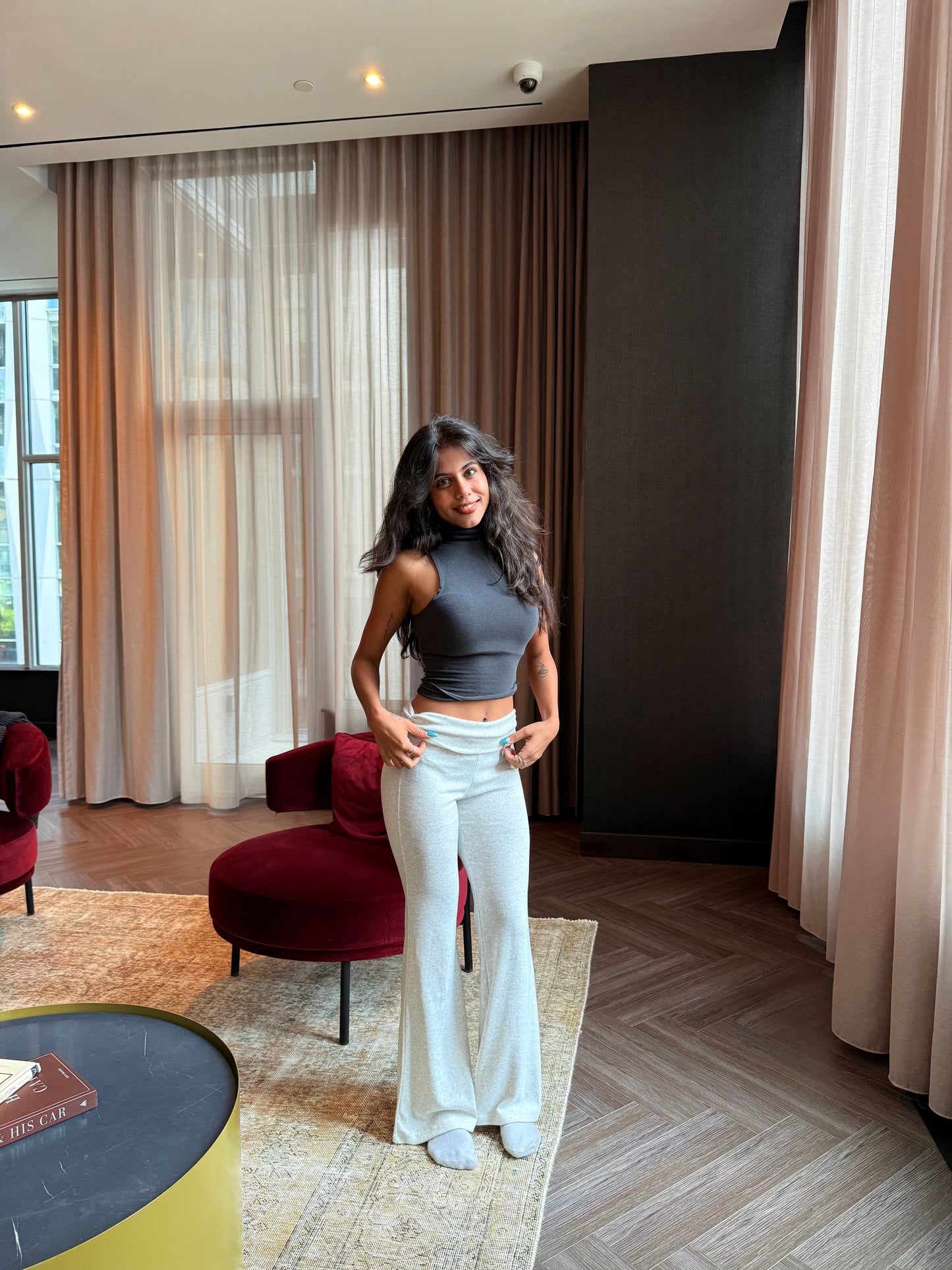 PITCH Ruched bootcut pants