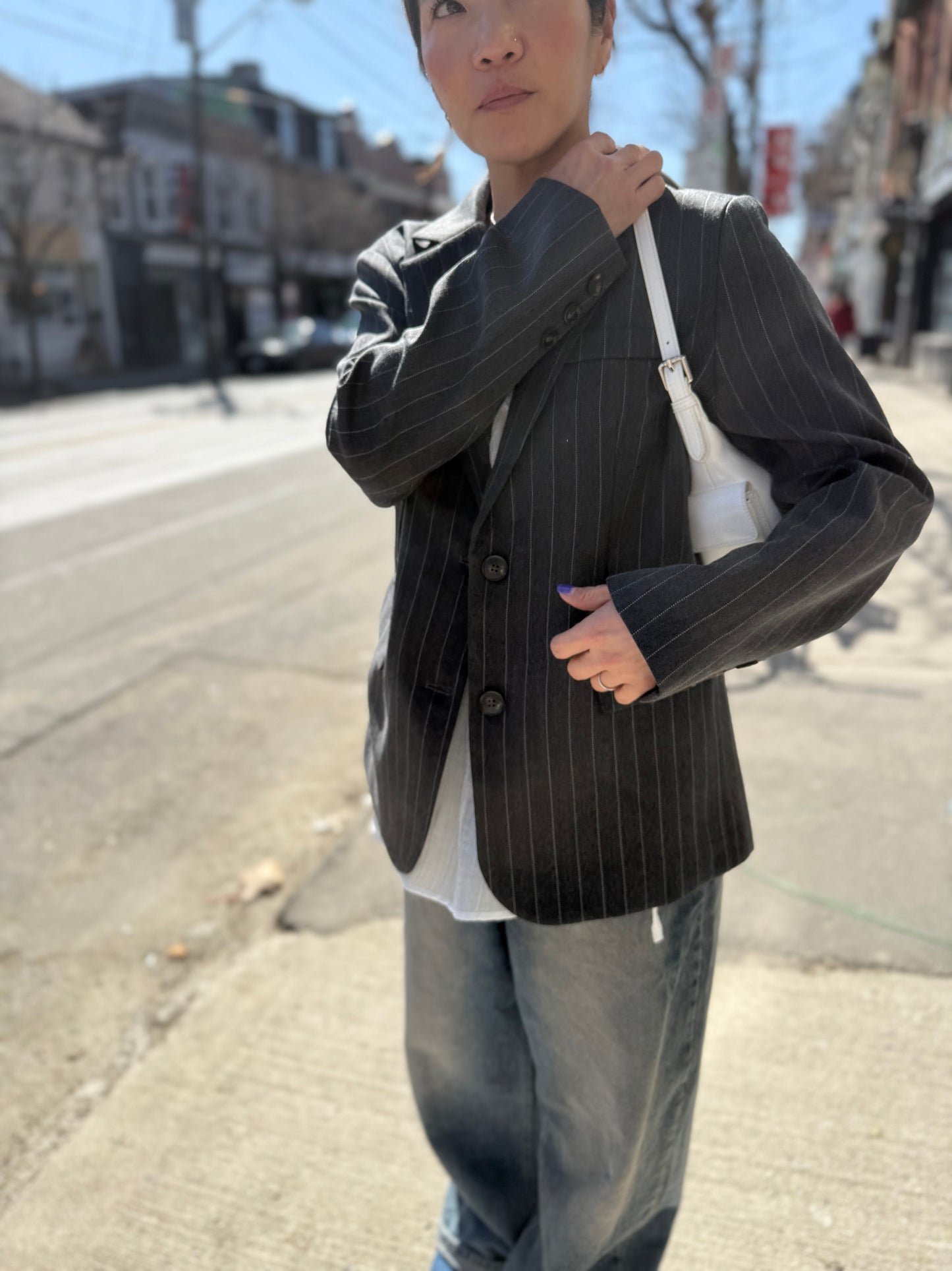 PATZO Oversized stripe blazer