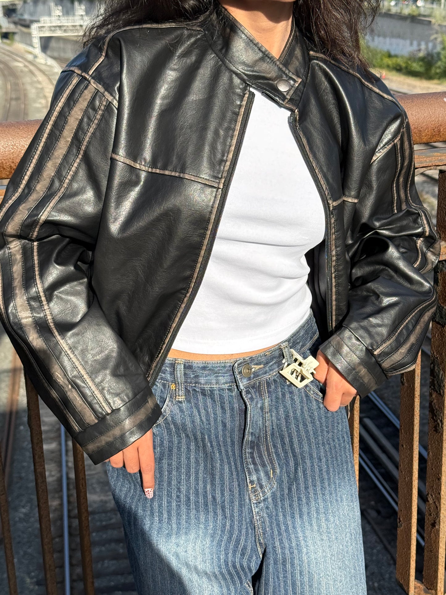 DAM Leather bomber jacket