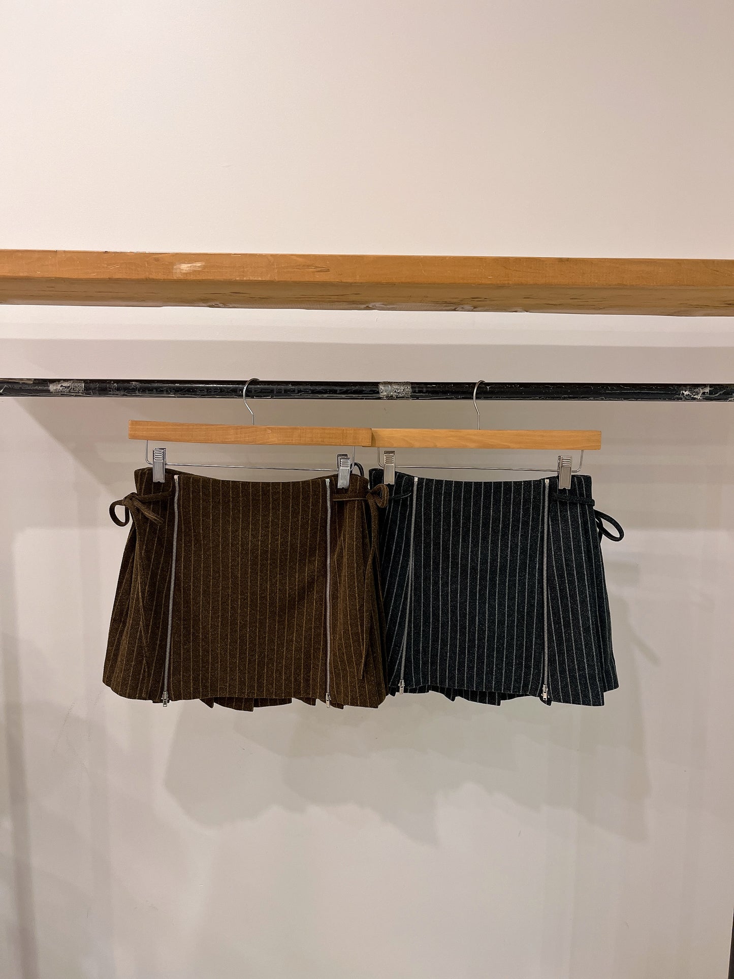 MOSIC Stripe wool mini skirt