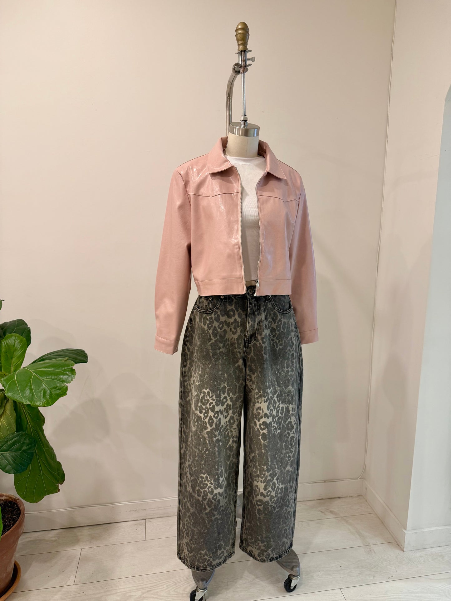 SAY Pink faux leather jacket