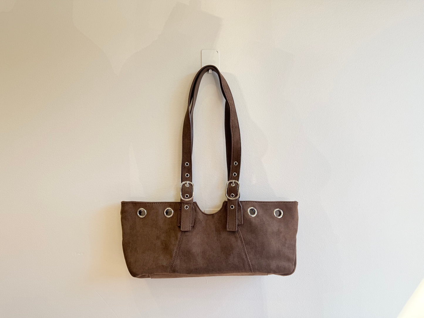 VELO Belted faux suede bag