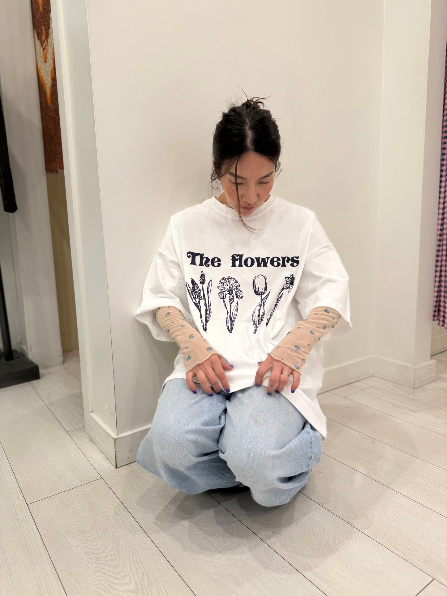 LIREN Floral mesh top
