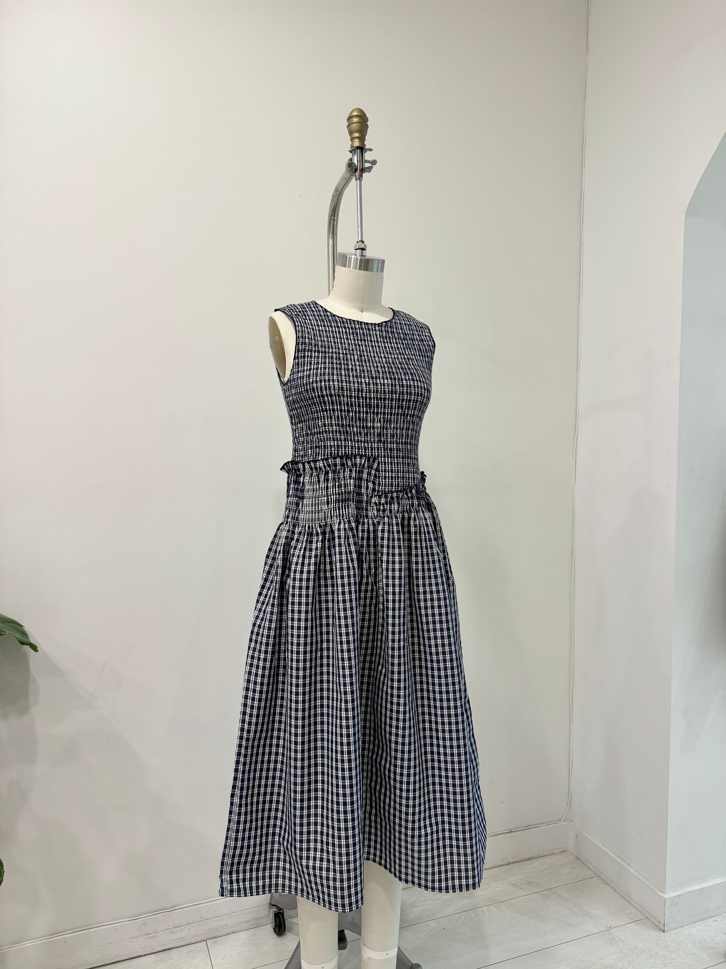 SOMSOM Printed smocked dress