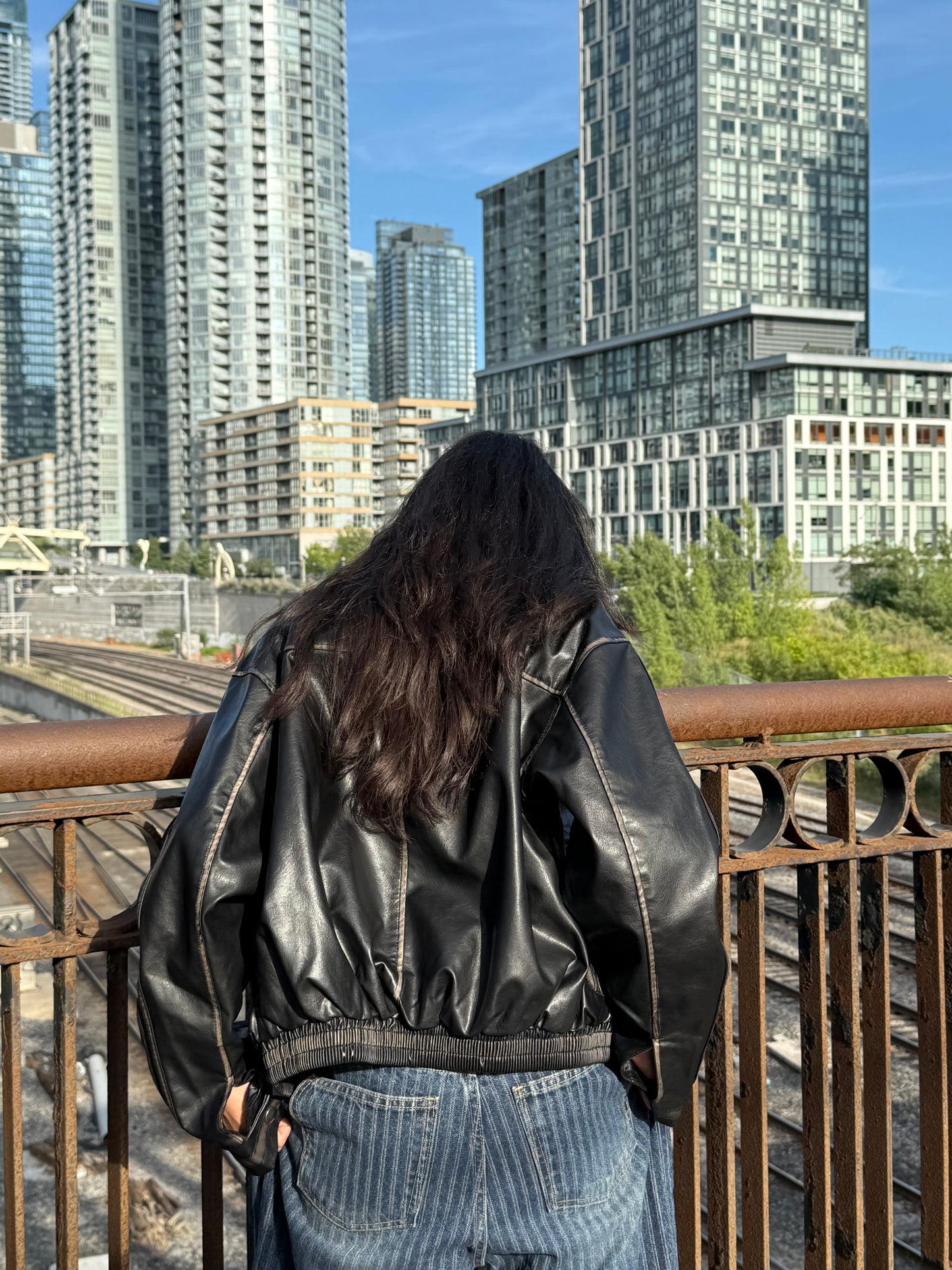 DAM Leather bomber jacket
