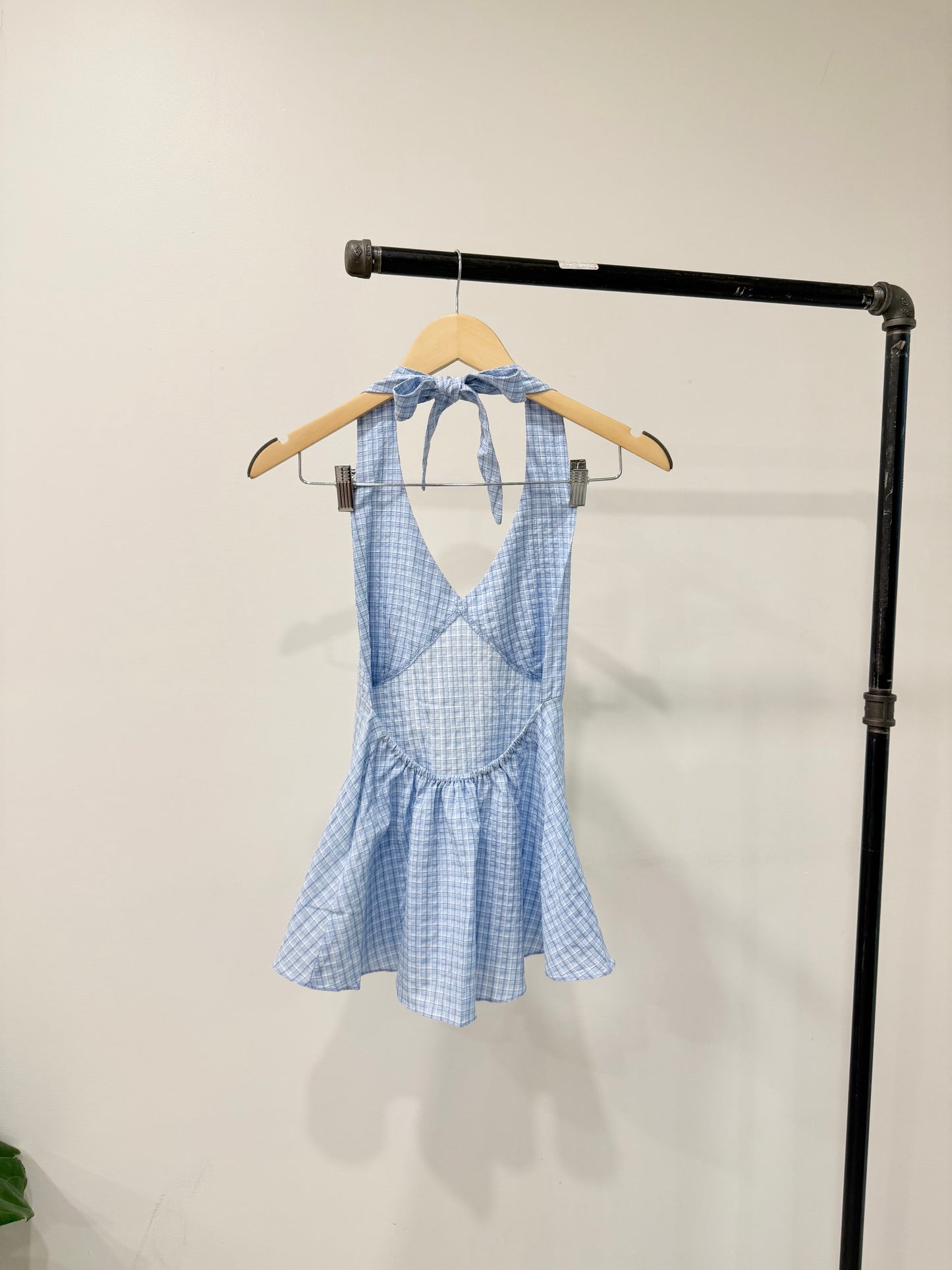 SUMMER Plaid halter shirt