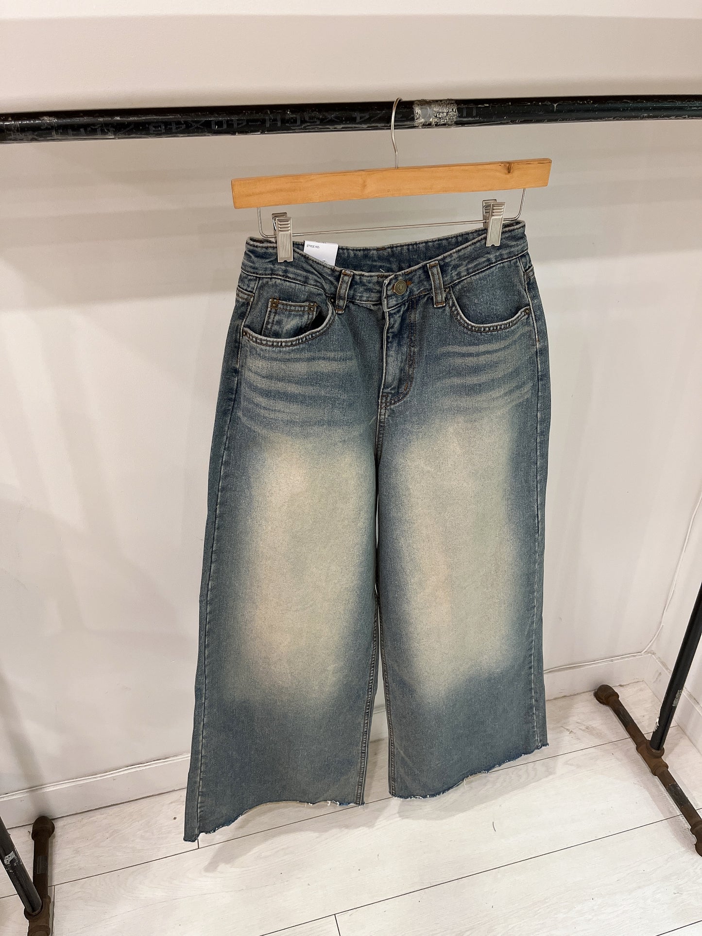 SLICK Acid washed flare jeans