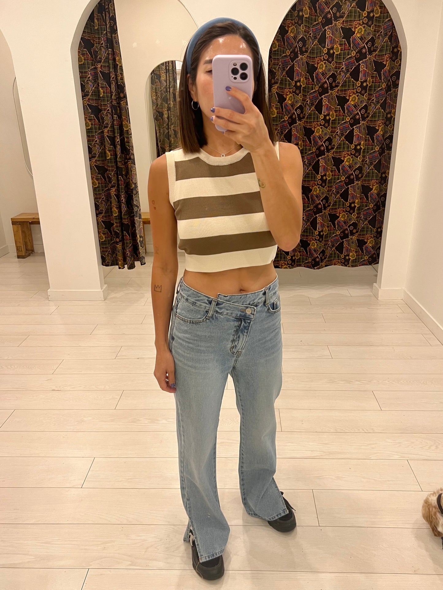 MANI Stripe knit top