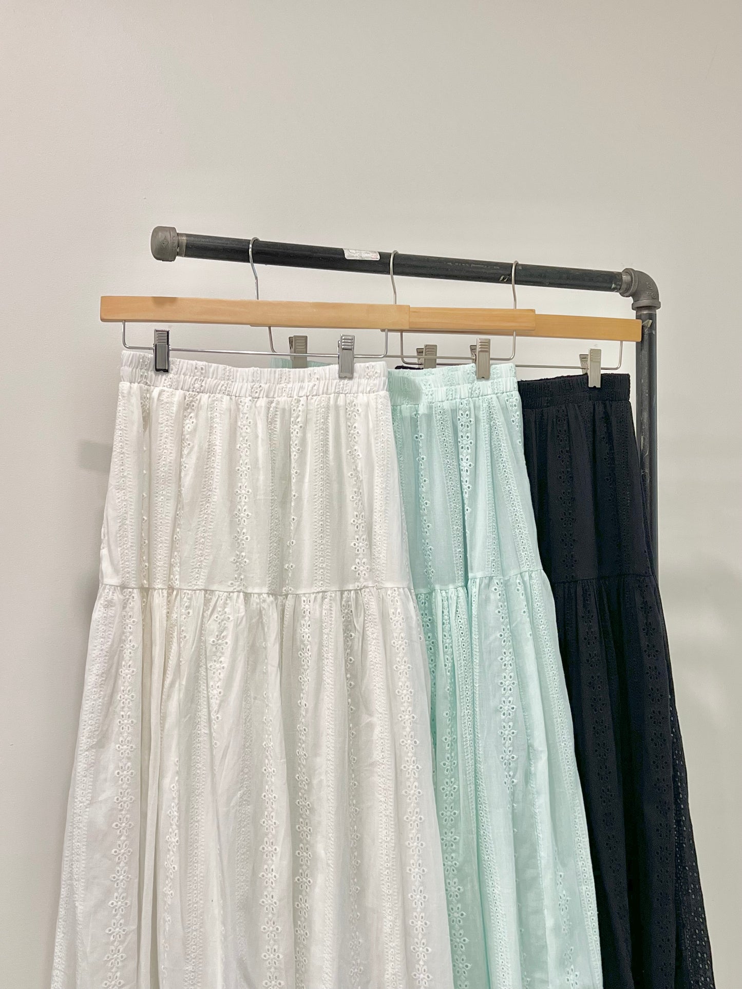 SERENE Eyelet maxi skirt