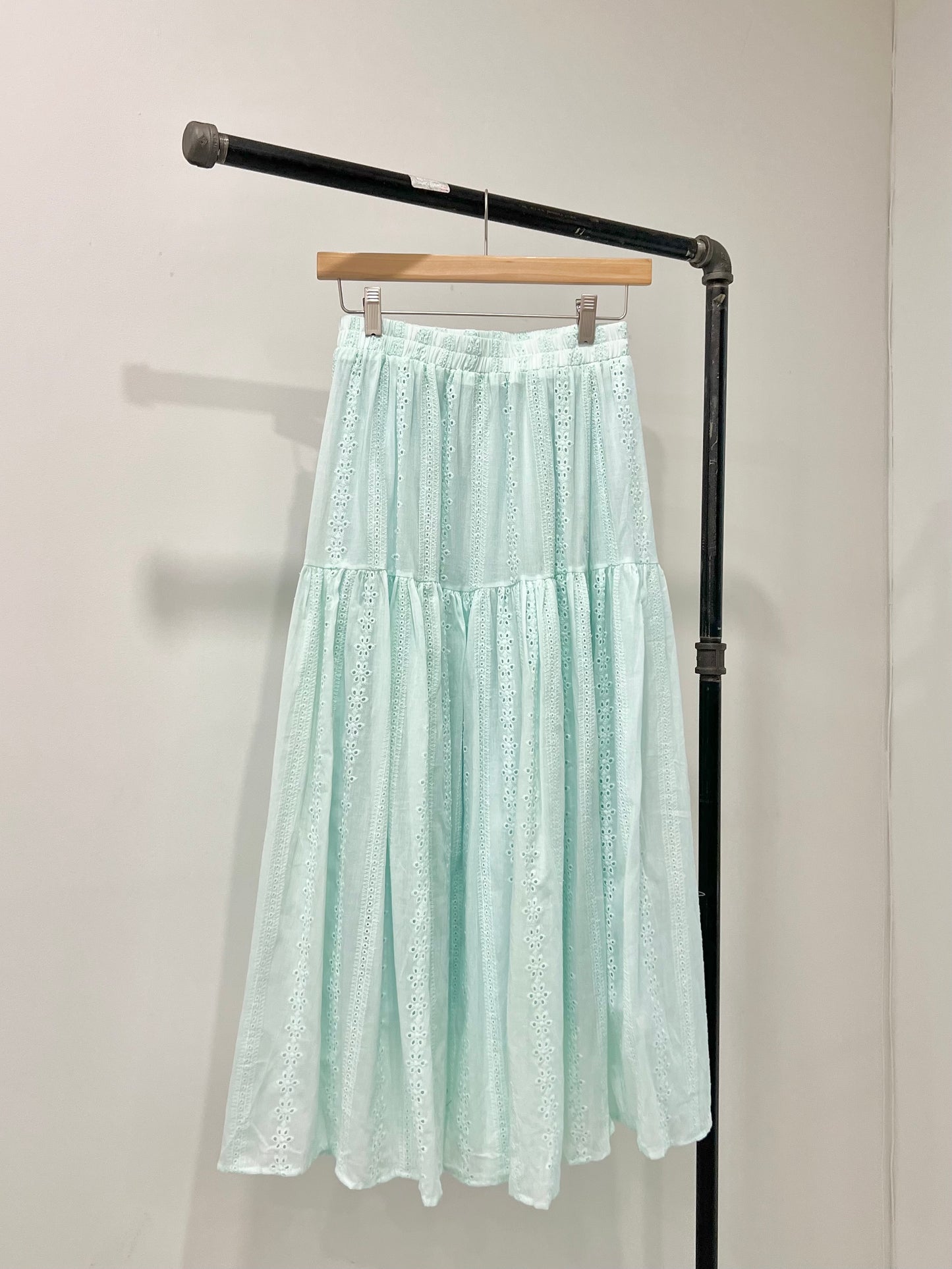 SERENE Eyelet maxi skirt