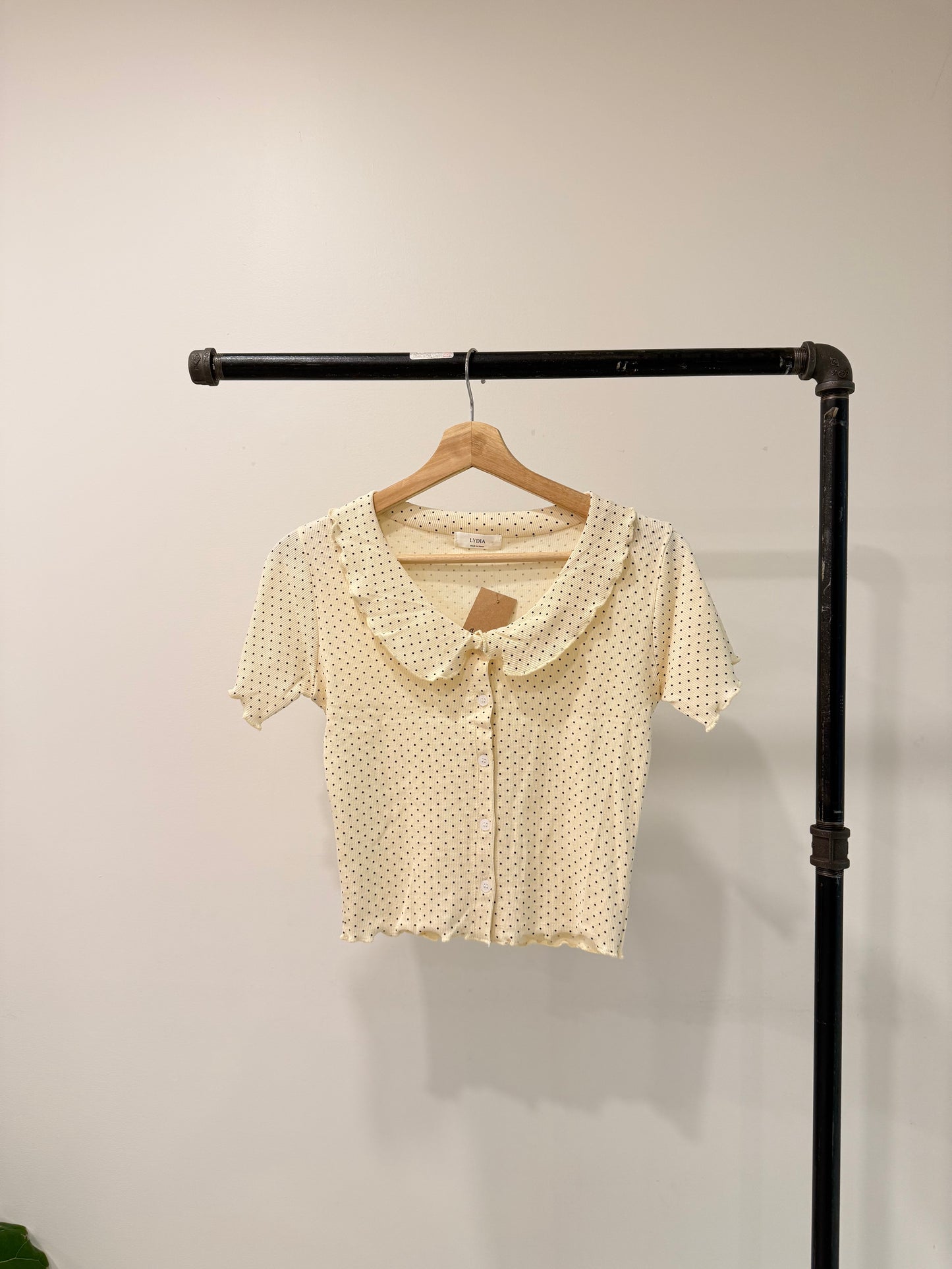 BLUSH Polkadot collar top