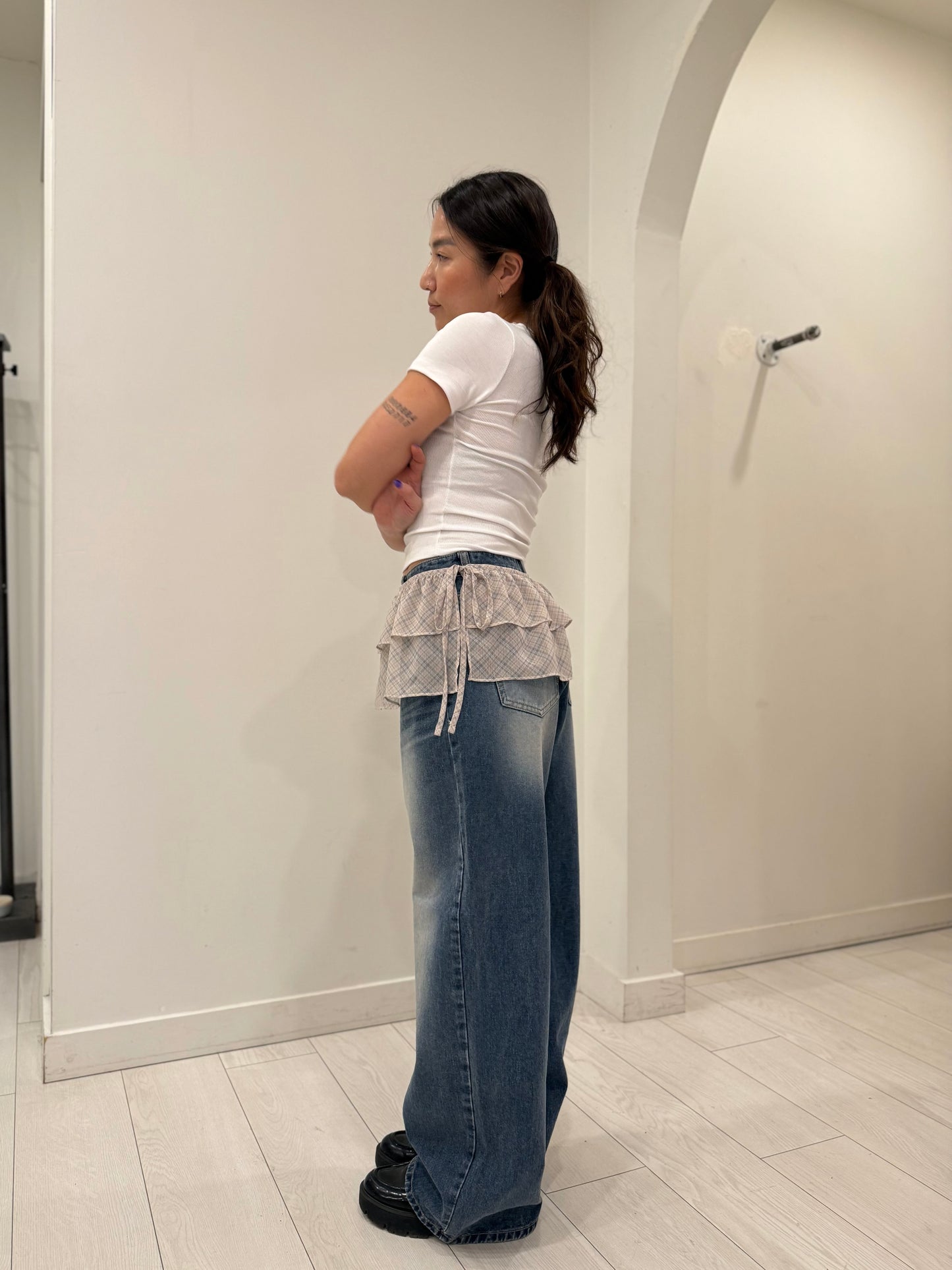 YOCO Overlay micro wrap skirt