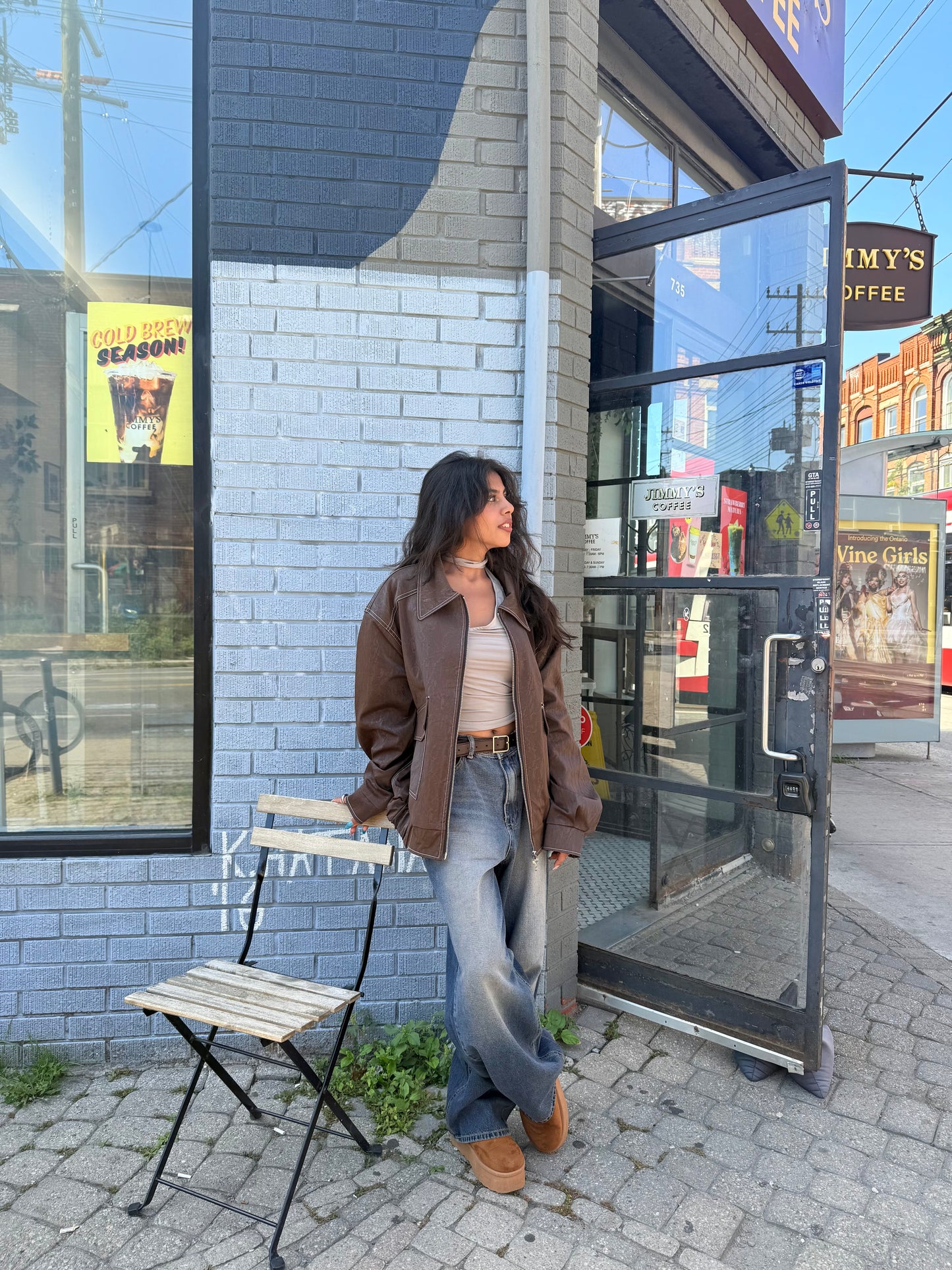 PINT Faux leather bomber