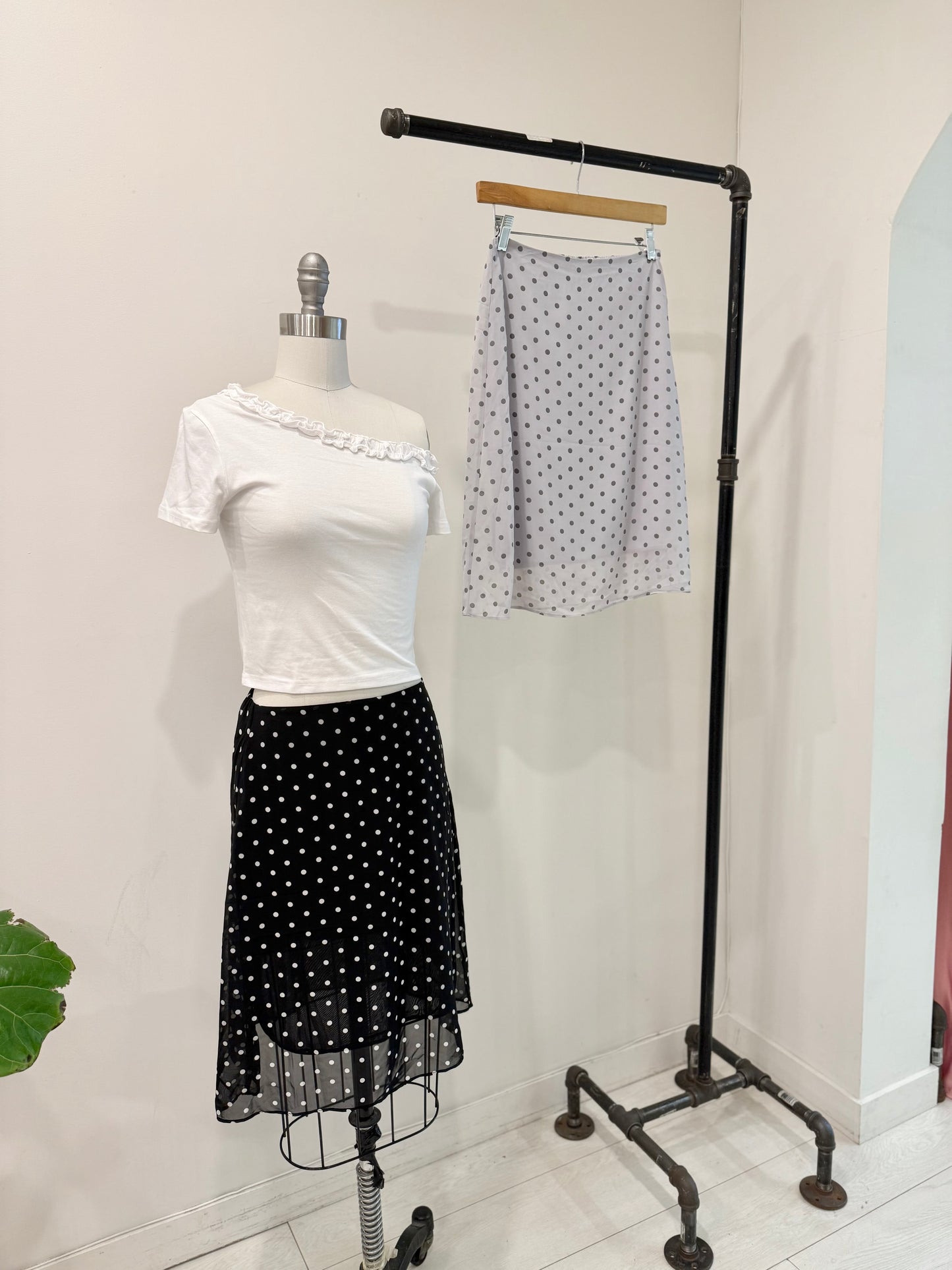 BOBO Polkadot midi skirt