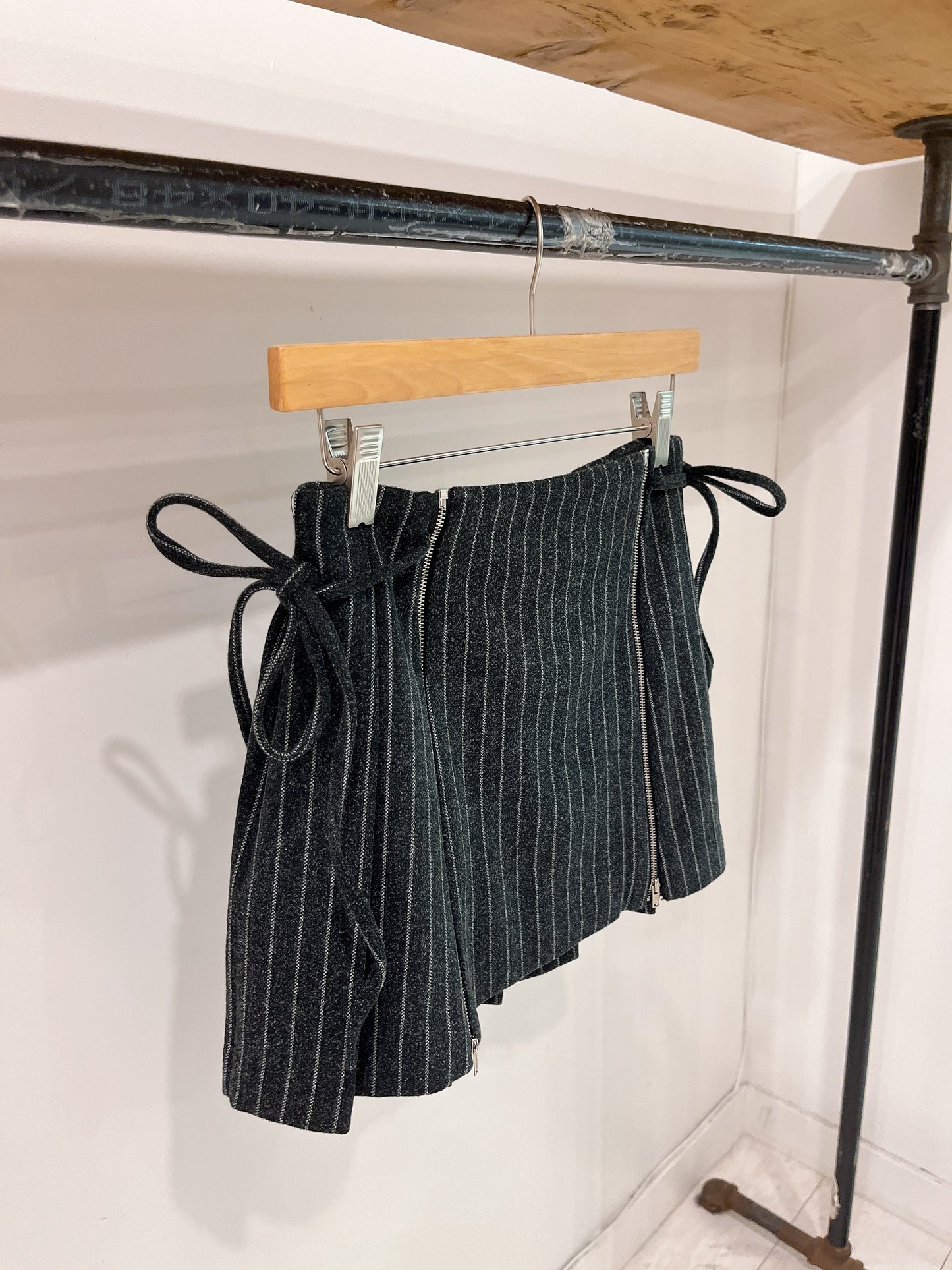 MOSIC Stripe wool mini skirt