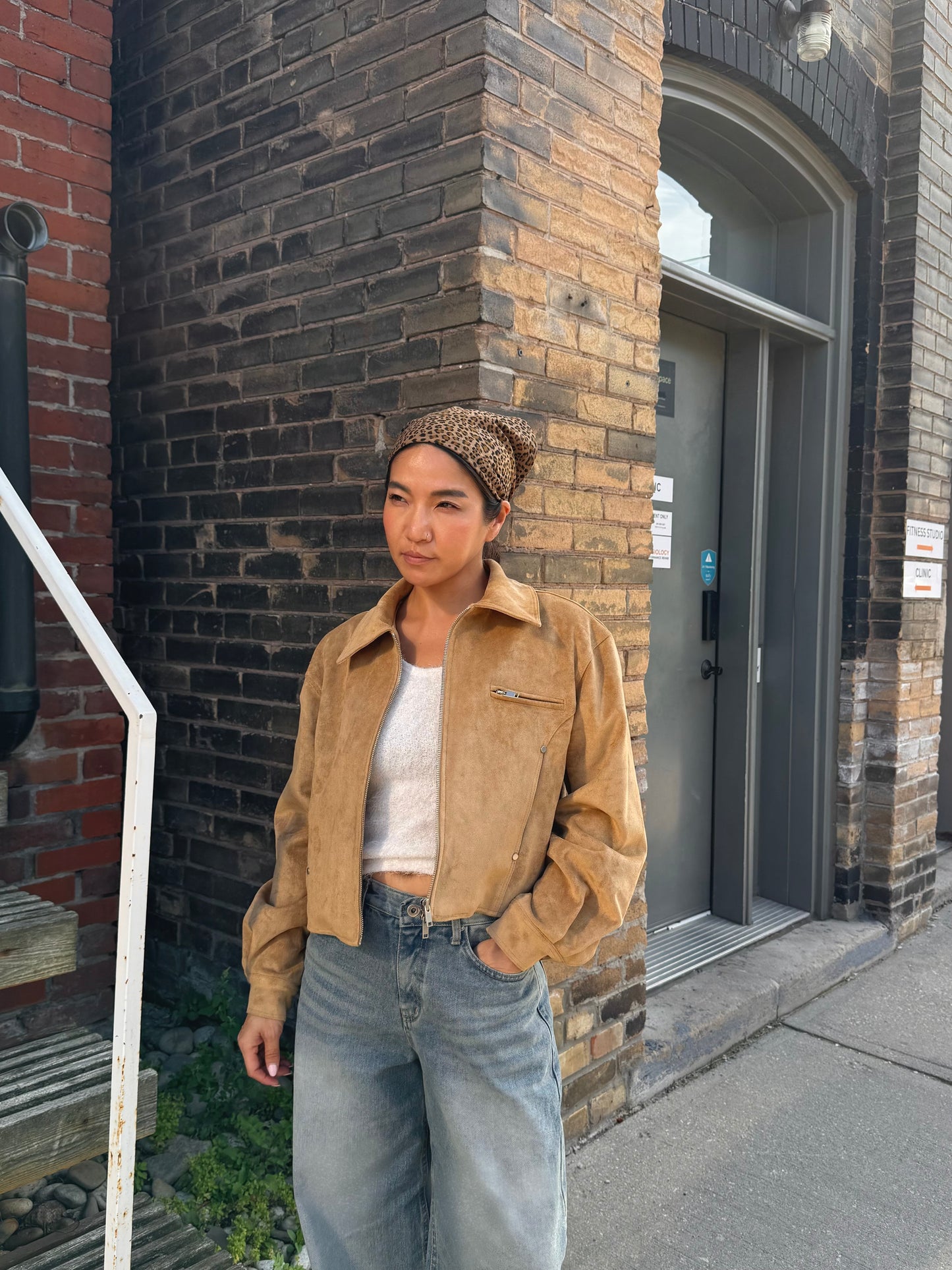 WHY Suede bomber jacket