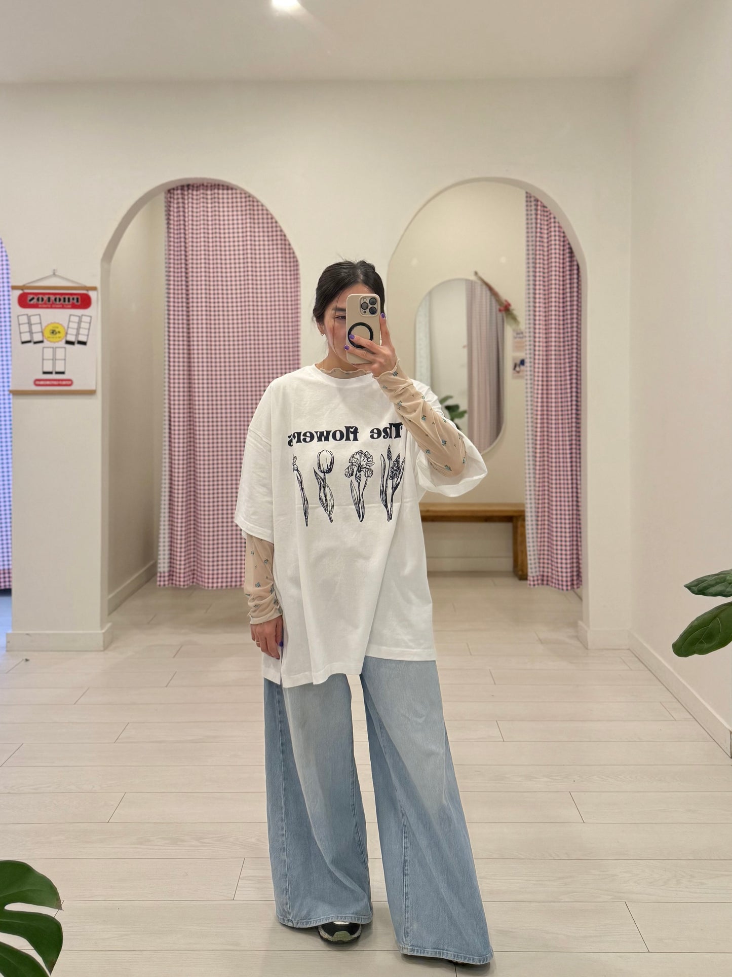 LIREN Floral mesh top